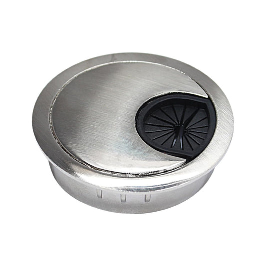 1 Pcs Desk Grommet 2" / 50 mm, Desk Cord Hole Cover, Cable Grommet Metal Zinc Alloy Materilal, Desk Hole Grommet for Home & Office Pc, Detachable Cable Cord Organizer-Brushed Silver