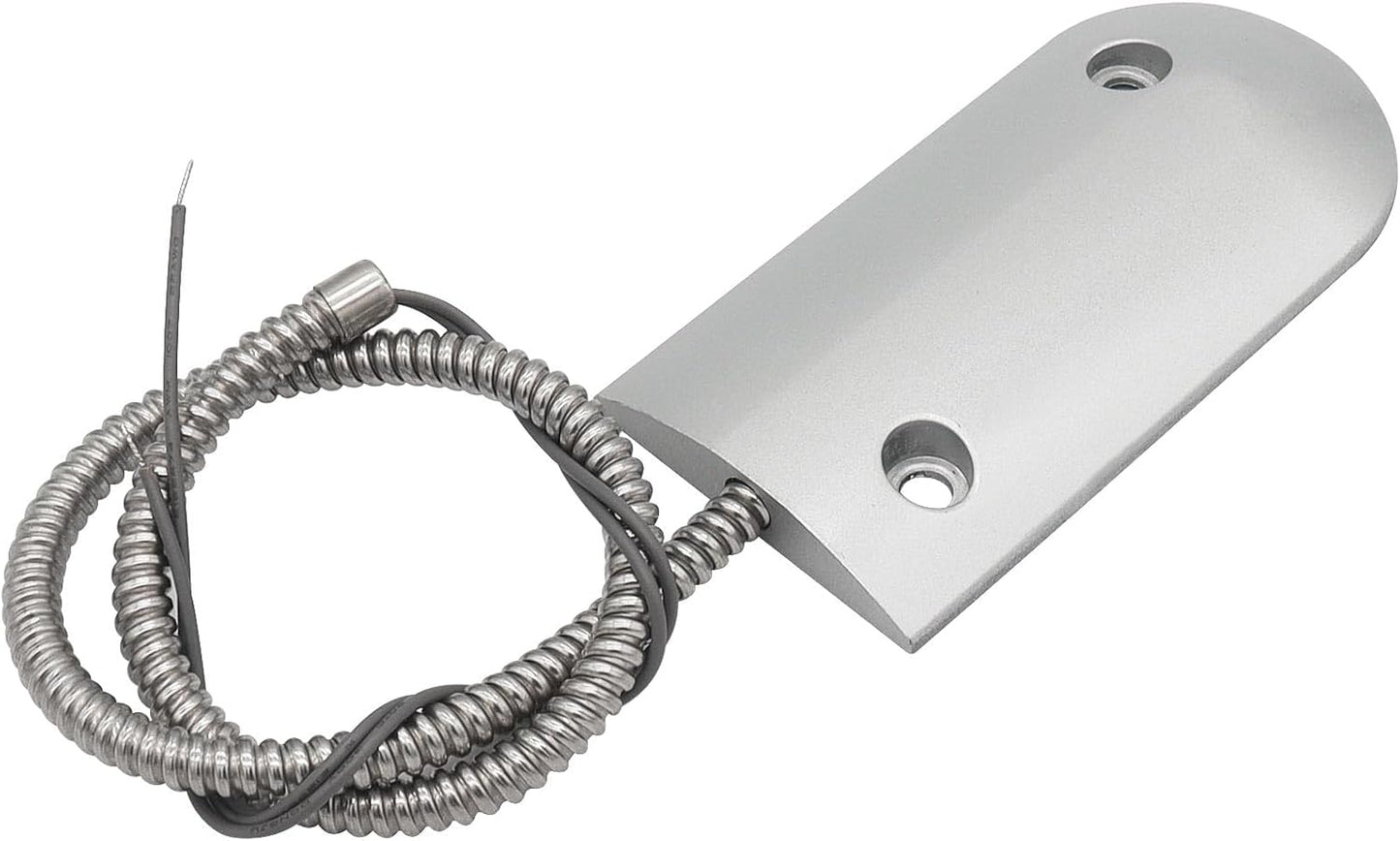 Magnetic Reed Switch Wired Surface Mount Normally Open NO Contact Sensor Alarm Magnetic Door Switch with 2 Wires, Zinc Alloy Sliver, OC-60B