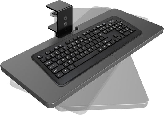 Large Under Desk Rotatable Computer Keyboard and Mouse Tray, Extra Sturdy Desk Swivel Clamp, Ergonomic Keyboard & Mouse Tray for Typing in Home, Office Work, 23 x 10 Inch