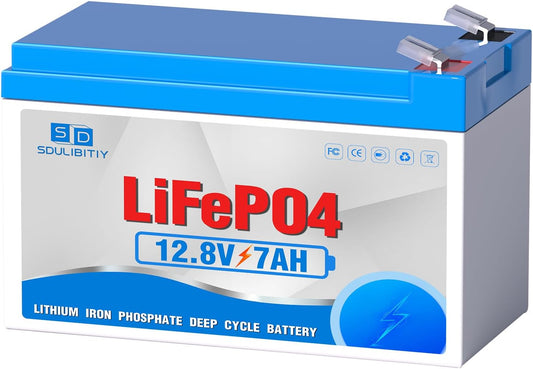 12V 7.2Ah Lithium LiFePO4 Battery, Rechargeable Battery, Up to 5000+ Deep Cycle Lithium Iron Phosphate Battery Built-in BMS, Ideal for Small UPS, Lighting, kids ride on car