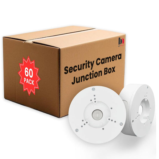 60 Pack PFA130-E Security Camera Junction Box-Premium ABS Security Camera Mount Bracket-Waterproof Universal Camera Junction Box for Mounting Surveillance Cameras-Outdoor Security Camera Box