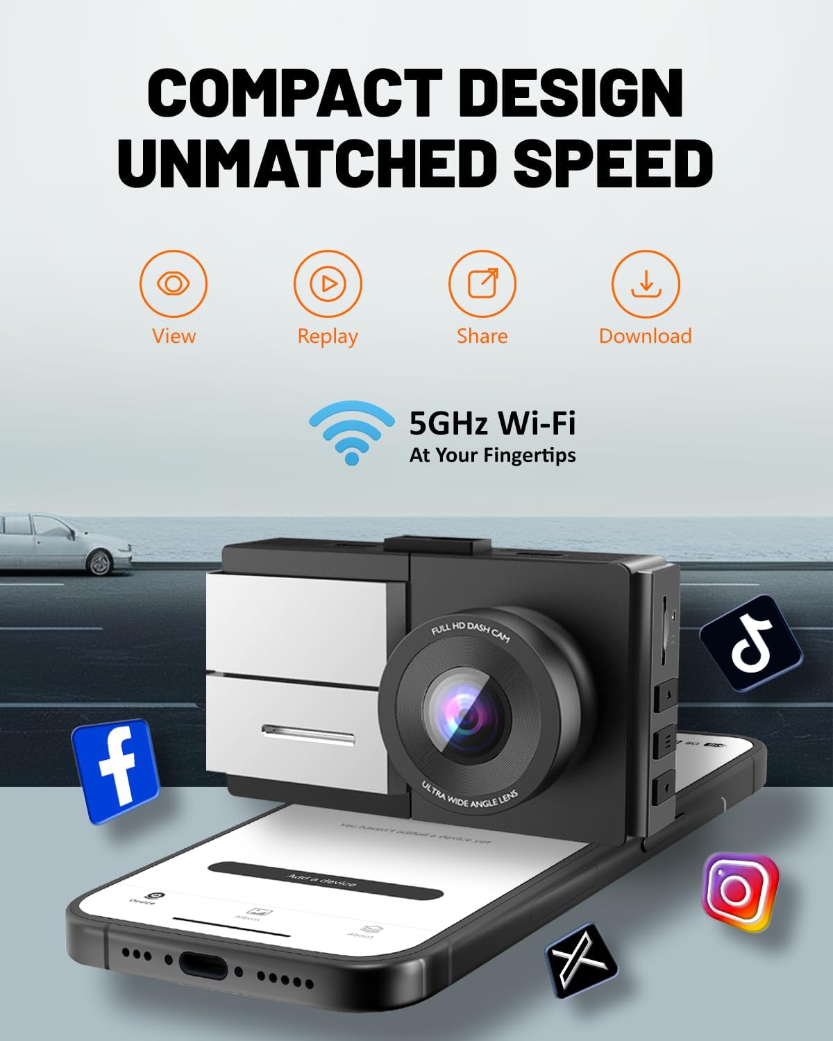 Sprleaf 4-Channel Dash Cam with Front and Rear Cameras, 360° Dashcam,128GB Card Included, 5G Wi-Fi and App Control, Night Vision, WDR, 24-Hour Parking Mode, Collision Detection