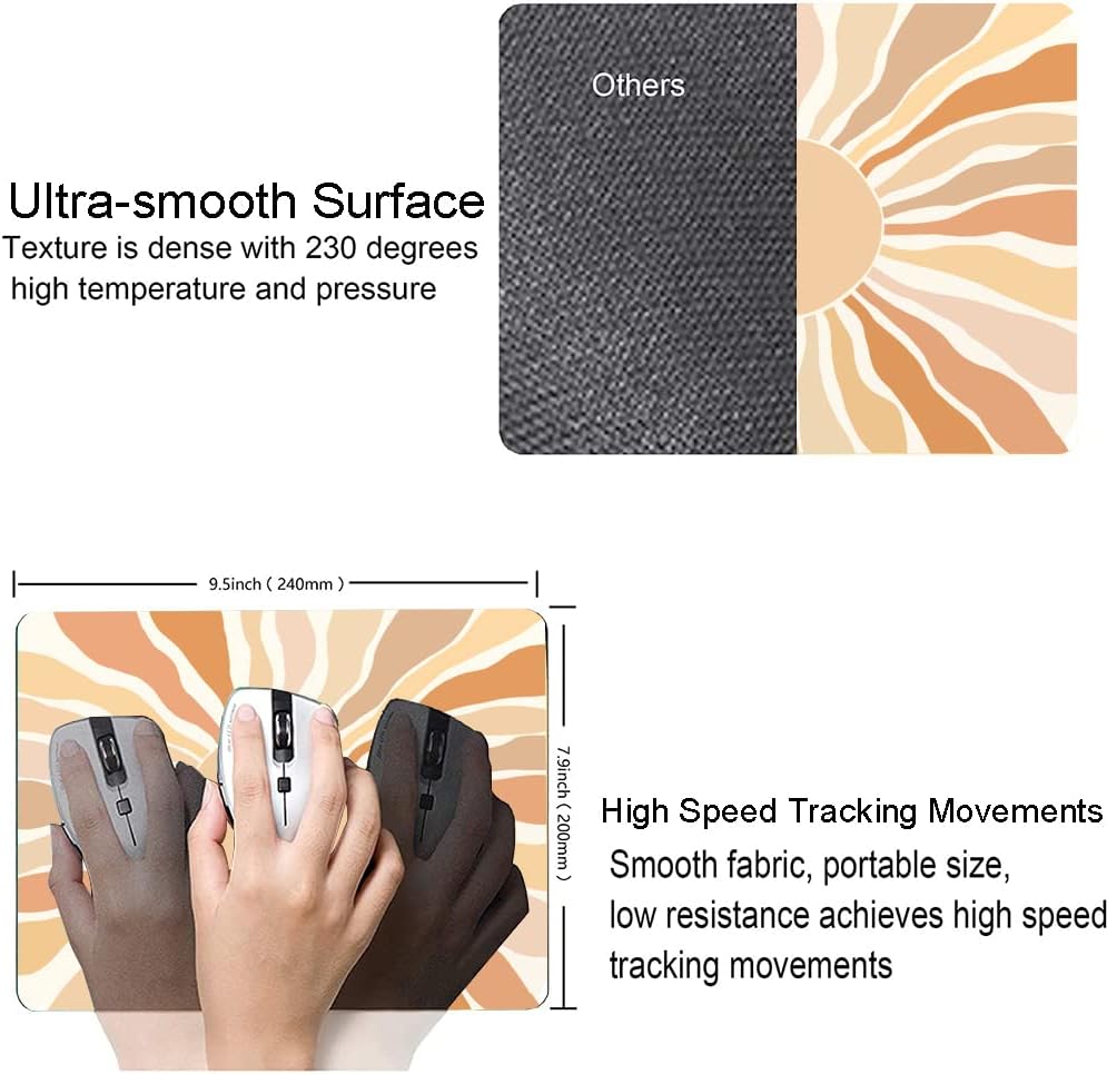 Mouse Pad, Modern Abstract Mouse Pad, Waterproof Mouse Mat Square Boho Mousepad Non-Slip Rubber Base Computer Mouse Pads for Office Laptop