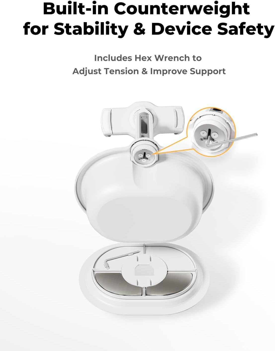 Kindle Pillow Stand – Soft Grey Fuzzy Tablet Holder with Storage Bowl, Hands-Free Lap Stand for Bed, Couch – Compatible with Kindle, iPad, Phones & E-Readers (Gray)