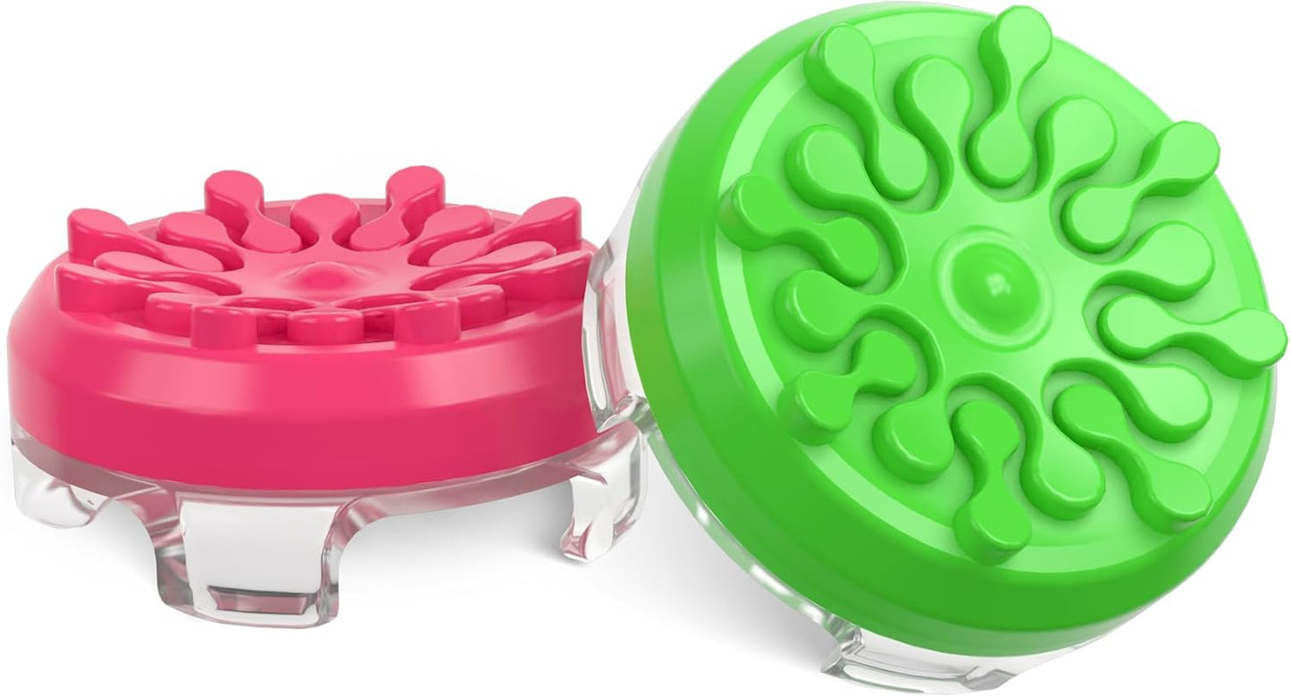 KontrolFreek Splash Performance Thumbsticks for Nintendo Switch Joy-Con Controller | Concave | Green/Pink