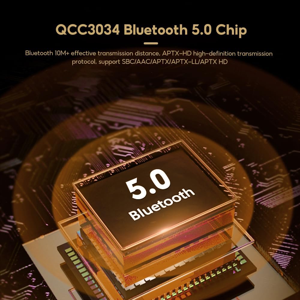 AIYIMA T9 100W*2 Bluetooth Stereo Amplifier Class D Amp 2.0/2.1 Channel Tube Power Amp with PC-USB DAC Coaxial Optical inputs &VU Meter & Bass Treble Tone Control for Home Stereo Speakers