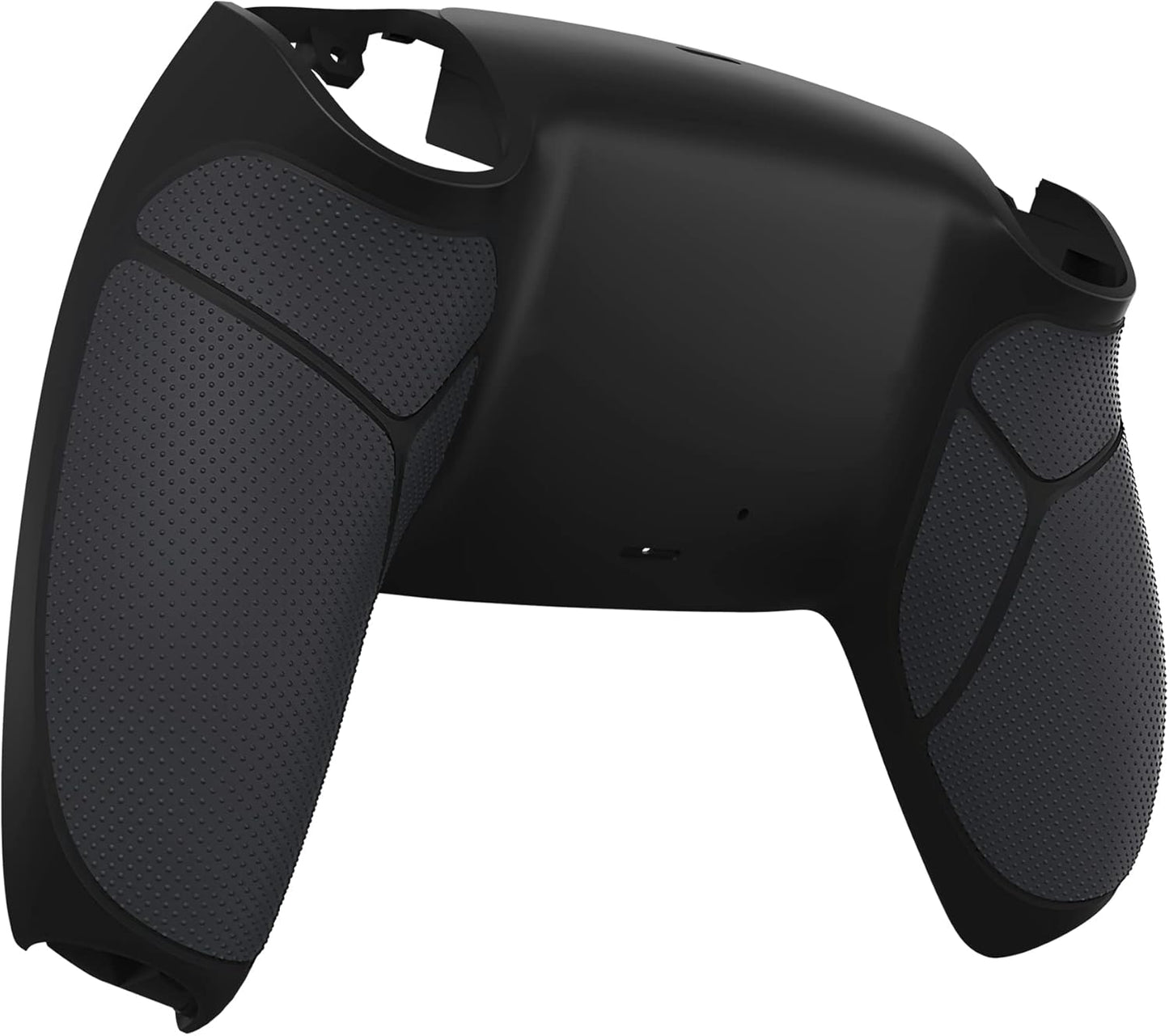 eXtremeRate Black Performance Rubberized Grip Custom Back Plate Bottom Shell Compatible with ps5 Controller, Replacement Back Shell Cover Compatible with ps5 Controller