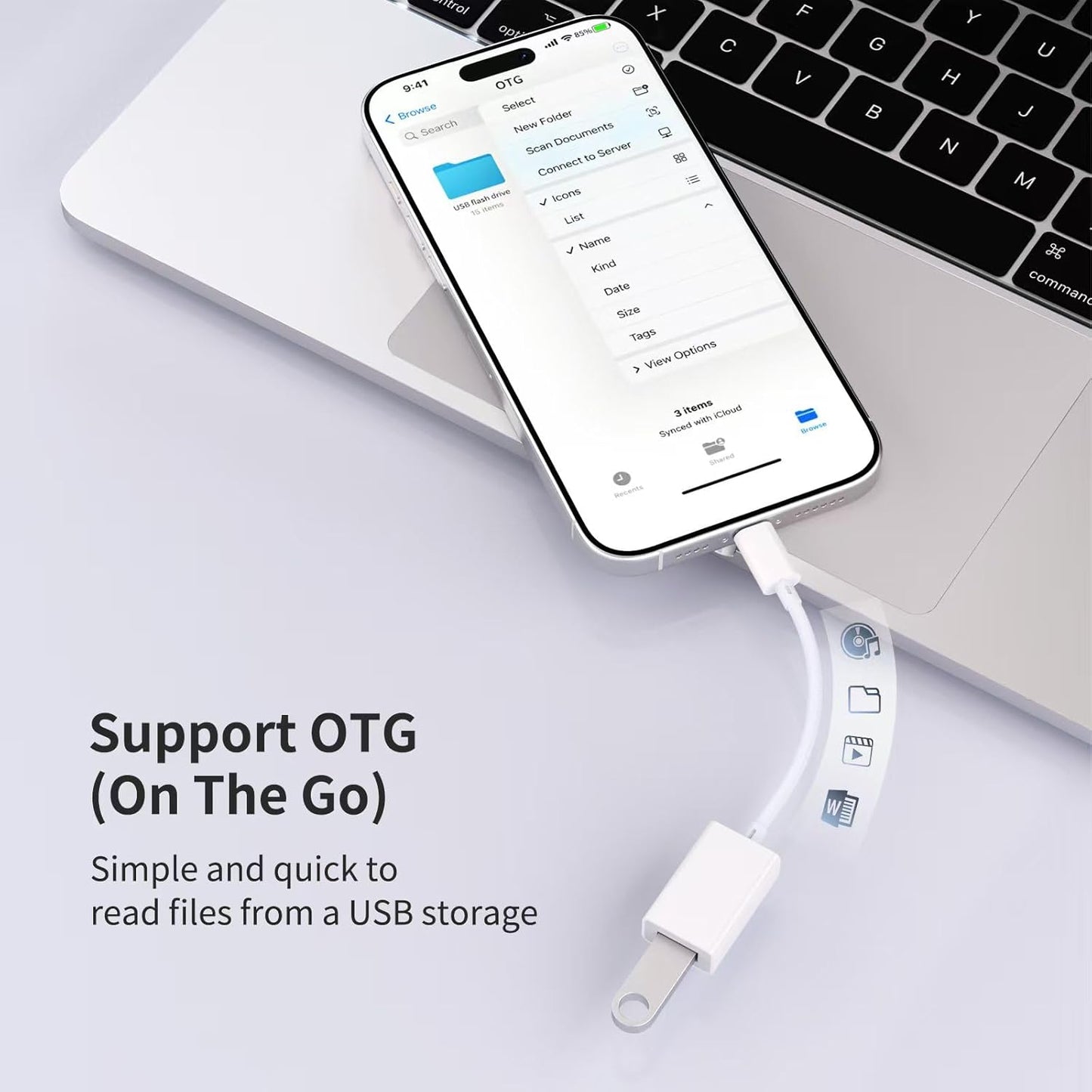 USB C to USB 3.0 Adapter [2 Pack], USB C Male to USB Female OTG Cable Thunderbolt3 to USB Adapter Compatible with MacBook Pro/Air, iPhone 16 Pro Max/16 Plus/16/15, Galaxy S24/S23/S22/S21