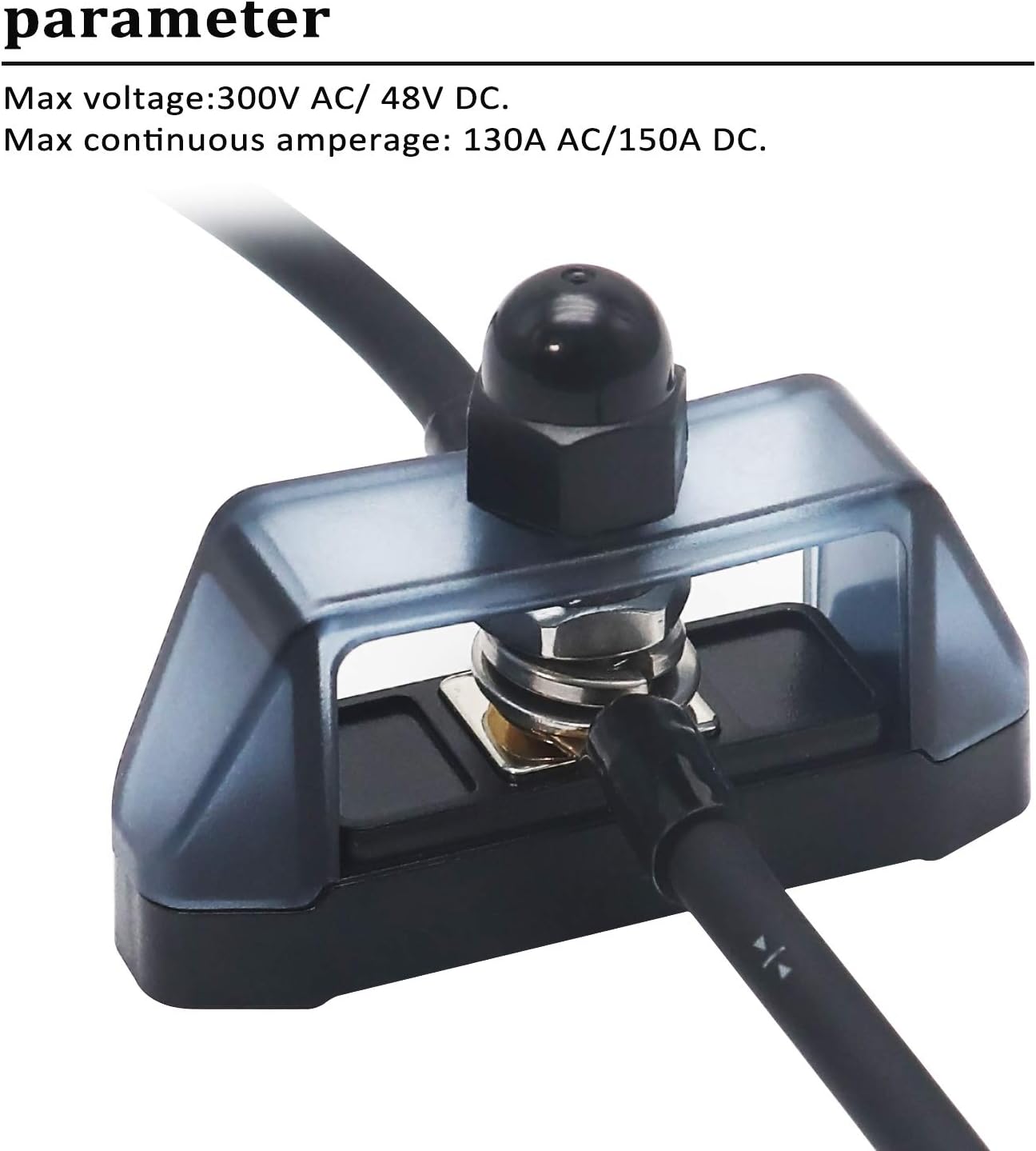 RECOIL S1P-38 Busbar Single 3/8” Studs Power Distribution Block with Ring Terminals Bus Bar Pair Red & Black