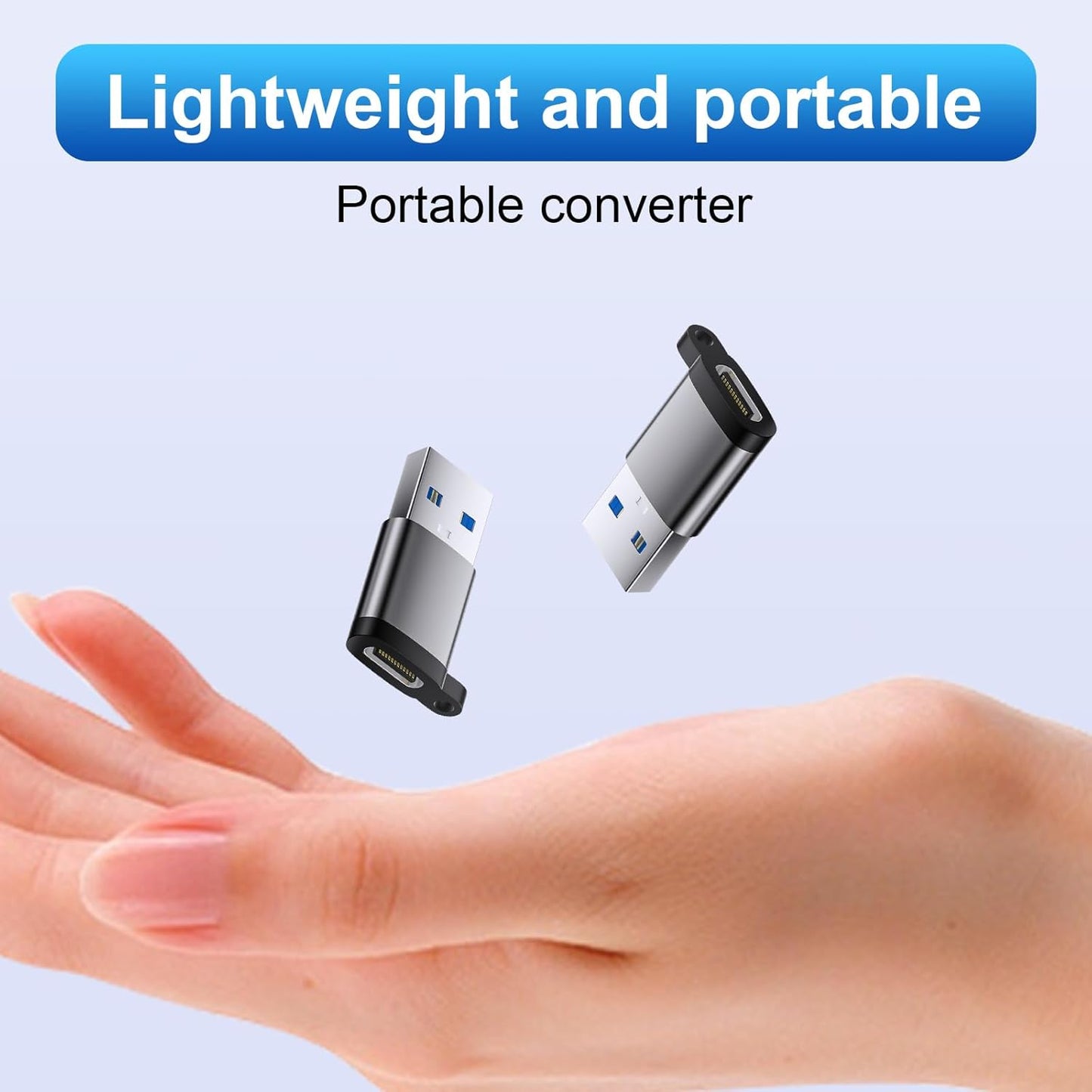 USB C Female to USB Male Adapter 3 Pack, OTG Converter, Type C to USB A Charger Cable Converter Compatible for Apple Watch iPhone 16 15 14 13 AirPods 3 MacBook Samsung S24 Nintendo Switch Car