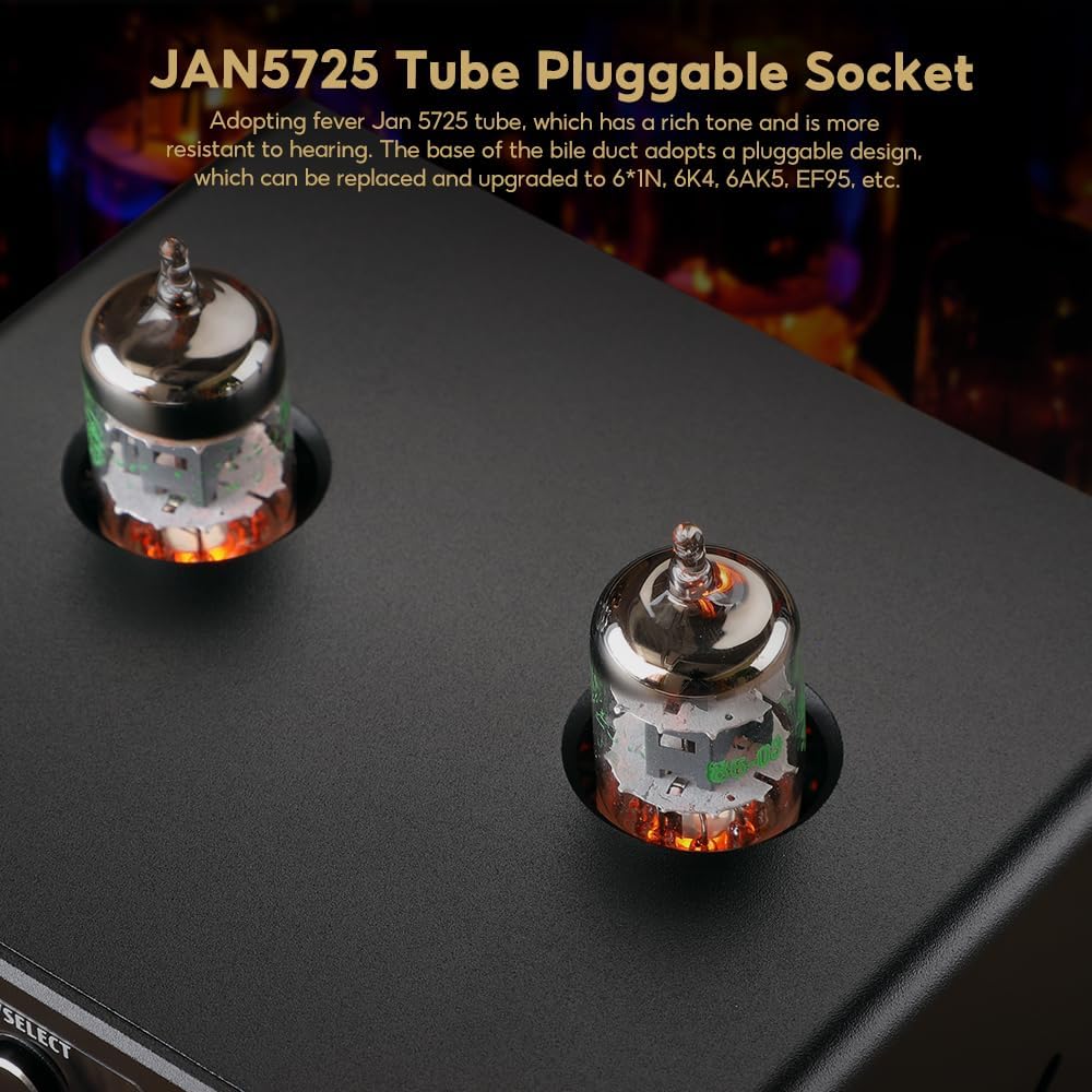 AIYIMA T9 PRO 200W Bluetooth Amplifier HiFi Digital Class D Power Amp 2.0/2.1 Channel Vacuum Tube DAC Amp with VU Meter & Bass Treble Bluetooth 5.2 Coaxial Optical PC-USB inputs