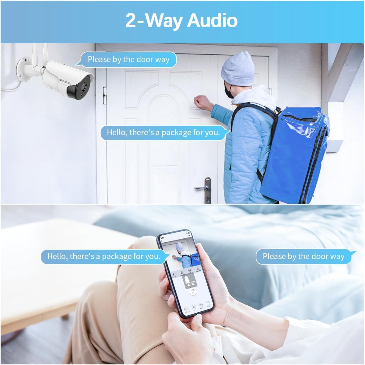 WEILAILIFE 【Dual Antenna Enhanced】 5MP Outdoor Wireless Security Camera System, Wireless DVR System, WiFi Video Surveillance, Home Security Cameras