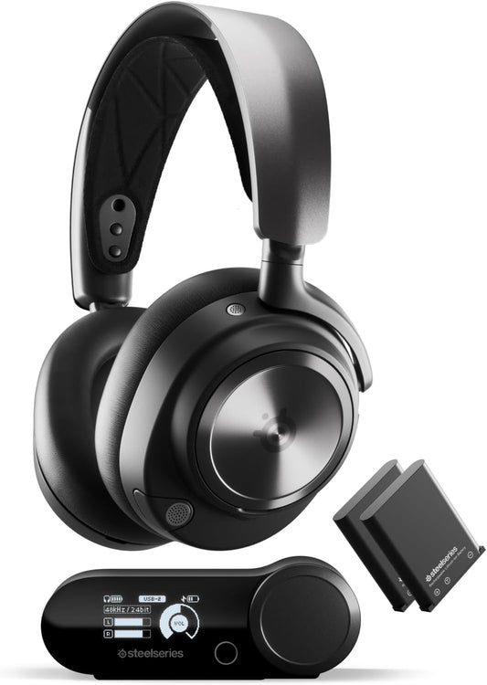 SteelSeries Arctis Nova Pro Wireless Multi-System Gaming Headset - Premium Hi-Fi Drivers - Active Noise Cancellation - Infinity Power System - ClearCast Gen 2 Mic - PS5, PS4, PC, Switch, Mobile