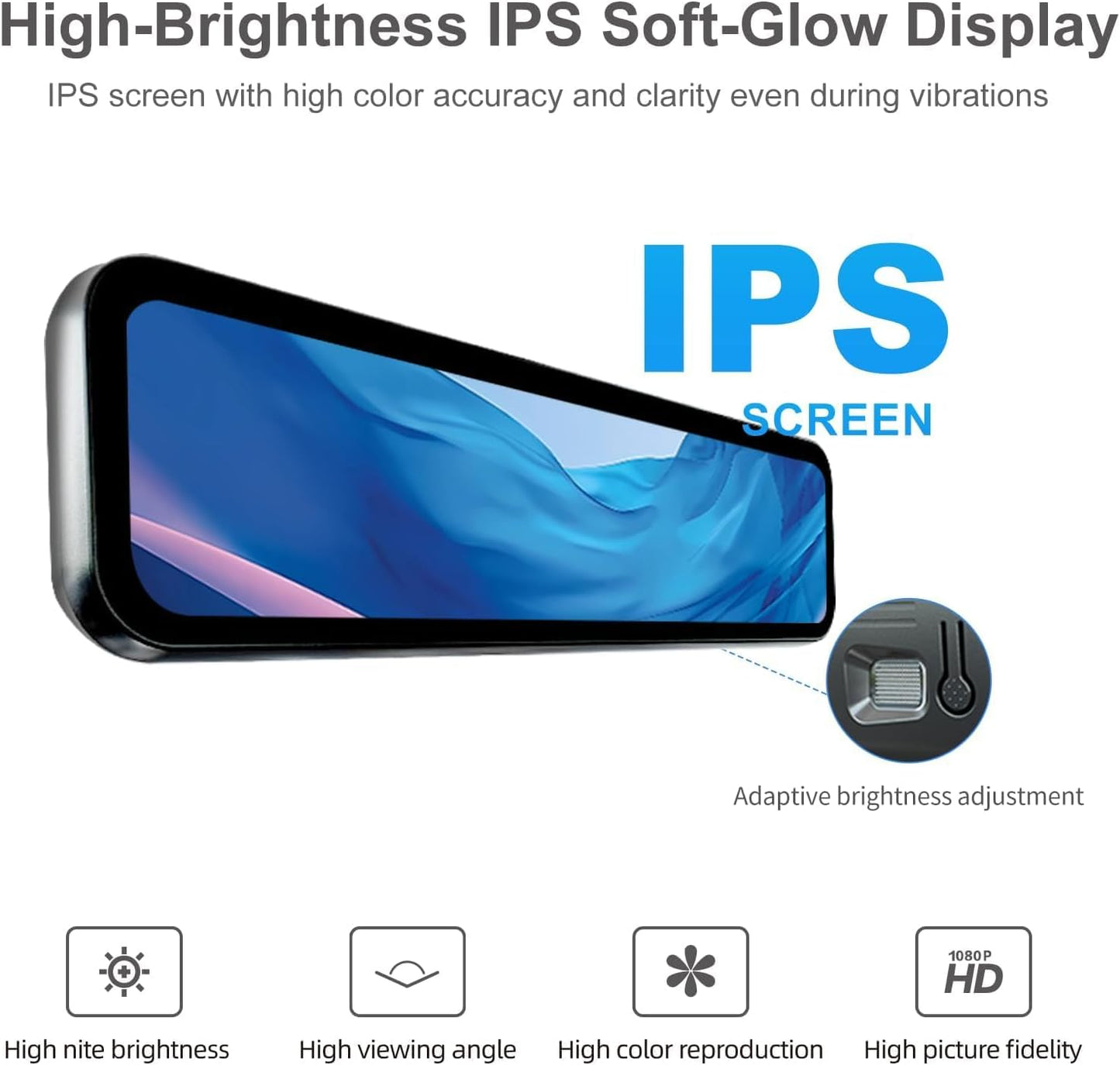 60FPS 9.2″ OEM Rear View Mirror Camera, Dash Cam, Detached Front Lens, 2K, Digital Signal Transmission, IMX462, IPS Screen, Night Vision, Parking Monitor, 64GB SD, for Trucks, Vans, SUVs