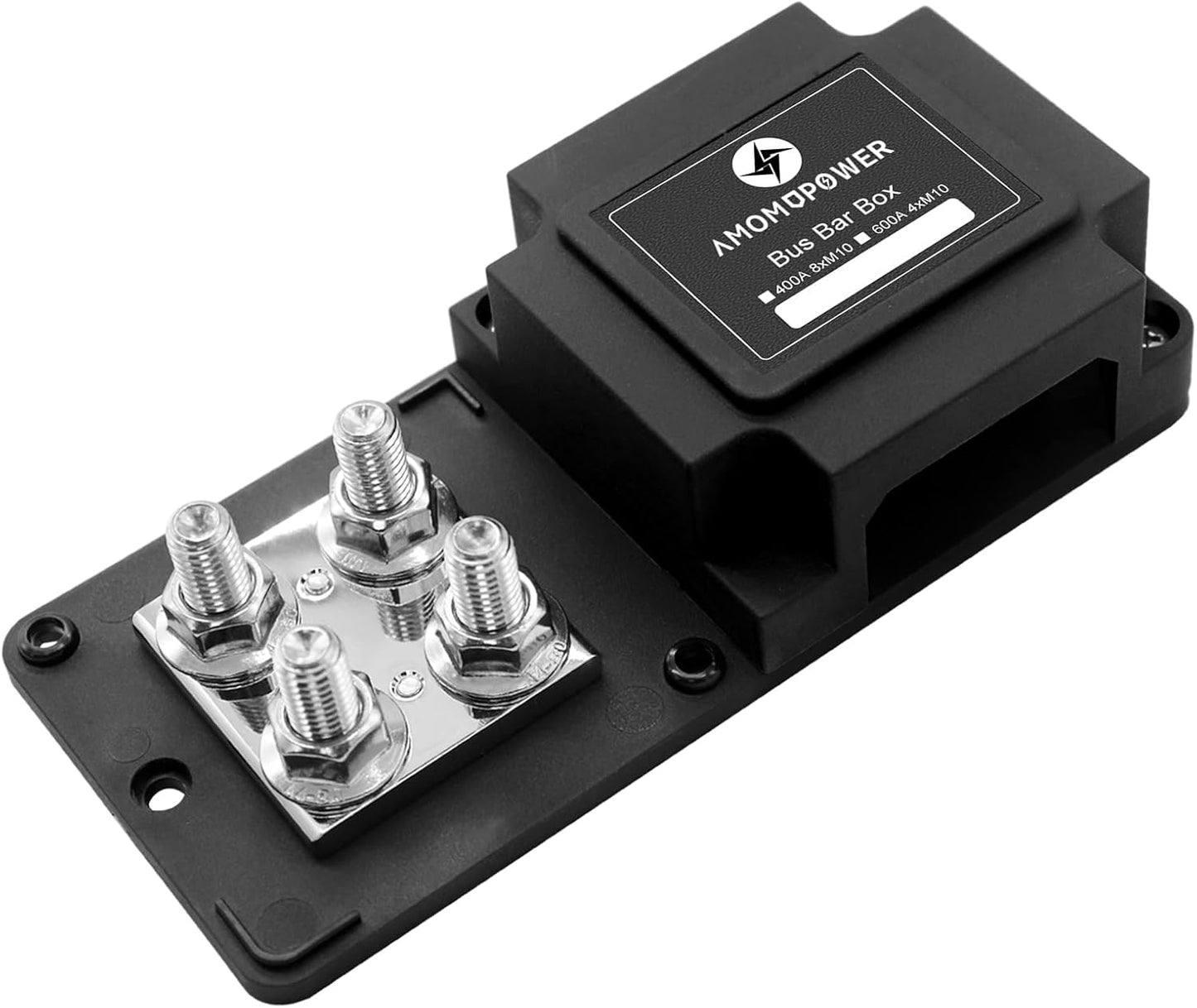 400A Bus Bar 8 M10 (3/8 inch) Terminal Studs Modular Design Tin Plated Copper Distribution Block Negative Pole Electrical Buss Bars 12-48 V DC with Cover for Trailer Marine Boat Car RV