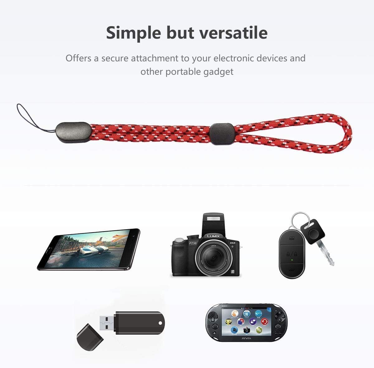 Hand Wrist Strap Lanyard, Adjustable Wristlet Hand Strap Nylon Lanyard with Quick-Release for Cell Phone Cases, Cameras, Keychains, USB Flash Drives, Tablets, Gopro and Other Portable Items