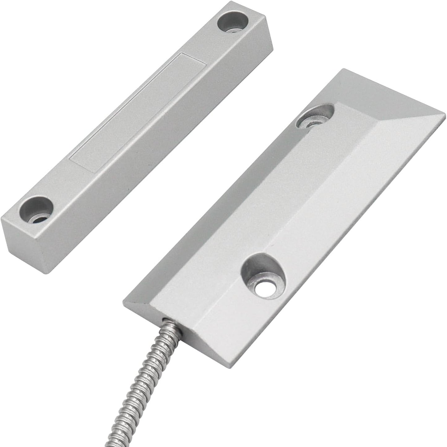 Magnetic Reed Switch Wired Surface Mount Normally Open/Closed NC/NO Contact Sensor Alarm Magnetic Door Switch with 3 Wires, Zinc Alloy Sliver, OC-55