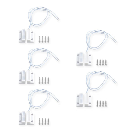 Magnetic Reed Switch NC Surface Mount Wired Door Window Contact Sensor with Adhesive Paper for Home Security and Burglar Alarm Systems MC-38 5pcs