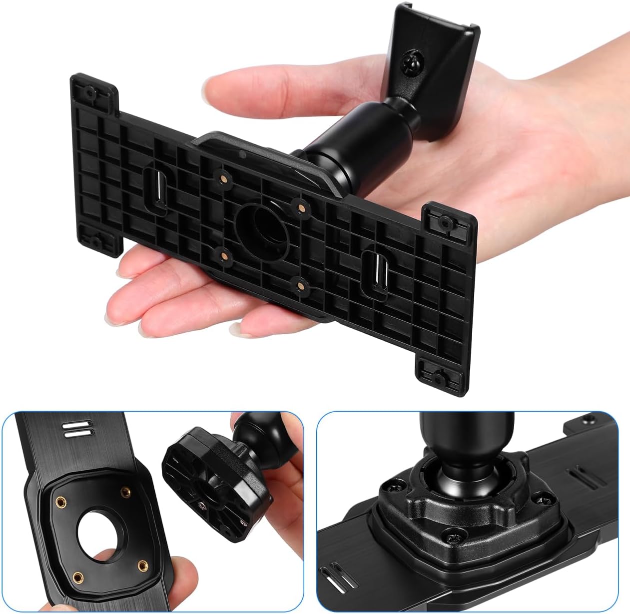 iplusmile 1 Set Dash Cam Rear View Mirror Mount - Back Plate Panel Car Rear View Camera Mount Bracket Kit for 5.5-12" Dash Cams