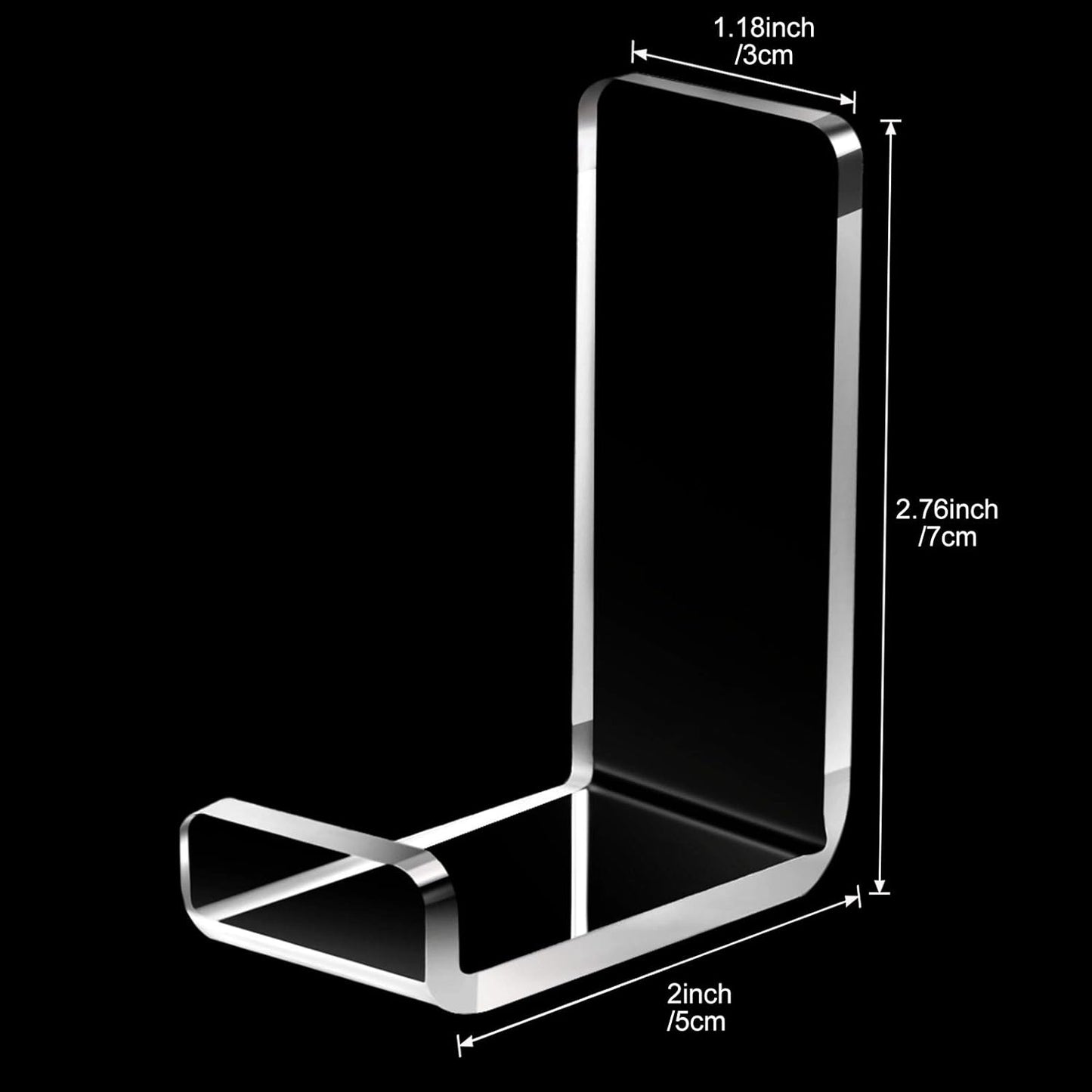 Weewooday 4 Pieces Headphone Hanger Holder Desk Adhesive Headphone Hook Wall Mount Headset Stand Acrylic Holder with Glues for General Purpose Game Earphone(Clear)