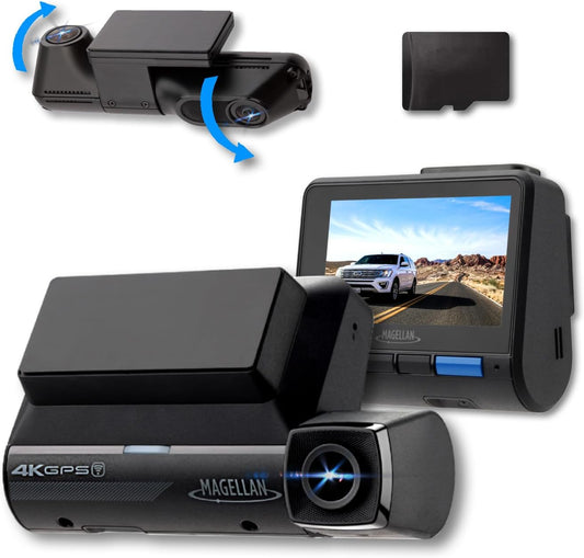 MAGELLAN 3 Channel 4K Dash Cam for Cars, 4K Front + 2K Wide Angle(170°) + 2K Rear, Fatigue Alert, Ultra-Precise GPS, STARVIS 2 IMX678, Wi-Fi, App Control, Parking Mode, 64GB Card Included (DR50)
