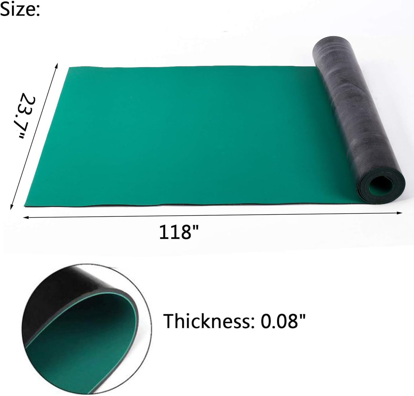MYOYAY 23.6" x 118" Rubber ESD Soldering Mat Roll 0.08" Thick Anti-Static High Temperature Workbench Mat Electrical Grounding Desk Pad for Workstation Soldering Electronics Circuit Board Repair