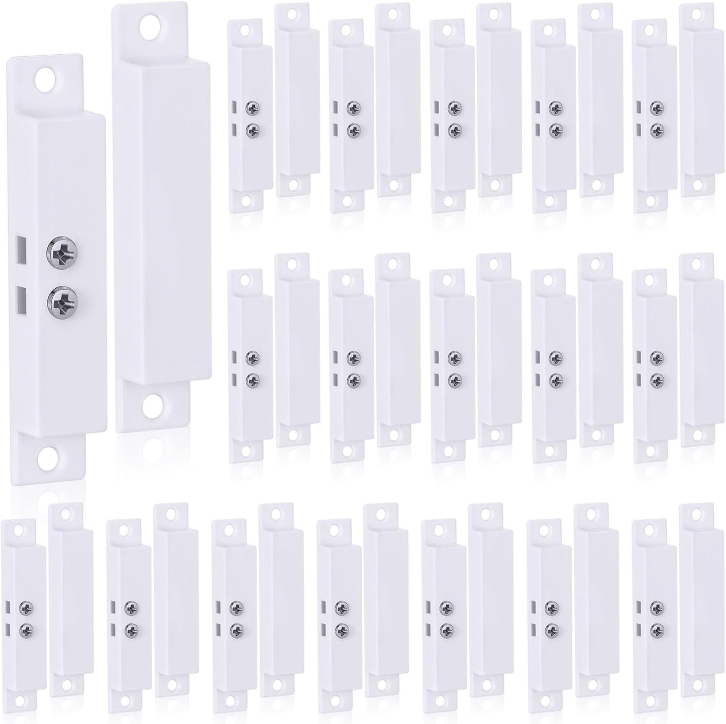 20 Sets NC Wired Surface Mounted Alarm Magnetic Door Contact Sensor Door Window Reed Switch Sensor with Double Side Tape for Security