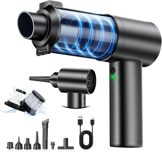 Handheld Car Vacuum Cleaner, 15000PA Car Vacuum Cleaner and Air Duster, High Power Handheld Vacuum Cordless Rechargeable with Multi-Nozzles, Portable Mini Cars Vacuum for Cars Home Office