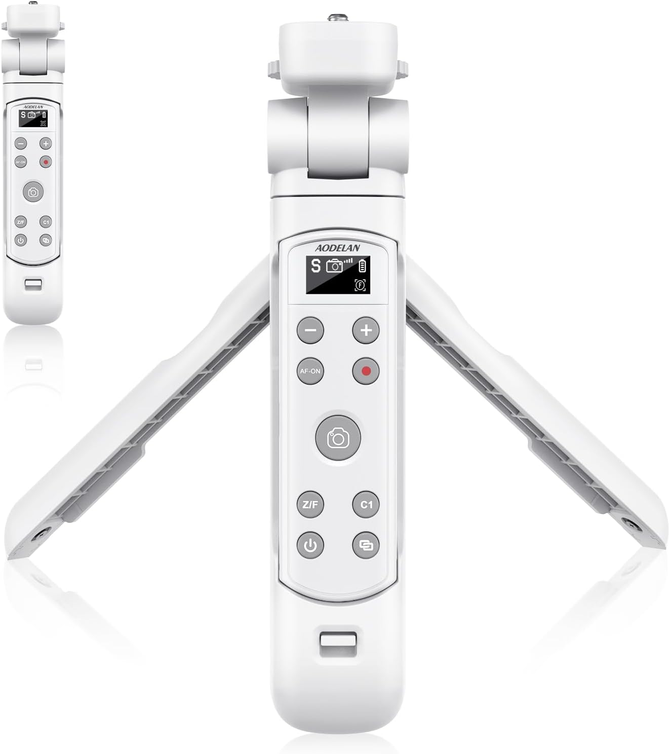 AODELAN for Sony Camera Tripod with Rechargeable Wireless Shutter Release,Shooting Grip Remote Control Handle for ZV-E10,ZV-1F,ZV-1,A7C,A7III,A7R IV,A6100,A6400,A6700,FX30,A9 II,DSC-RX0 II(White)