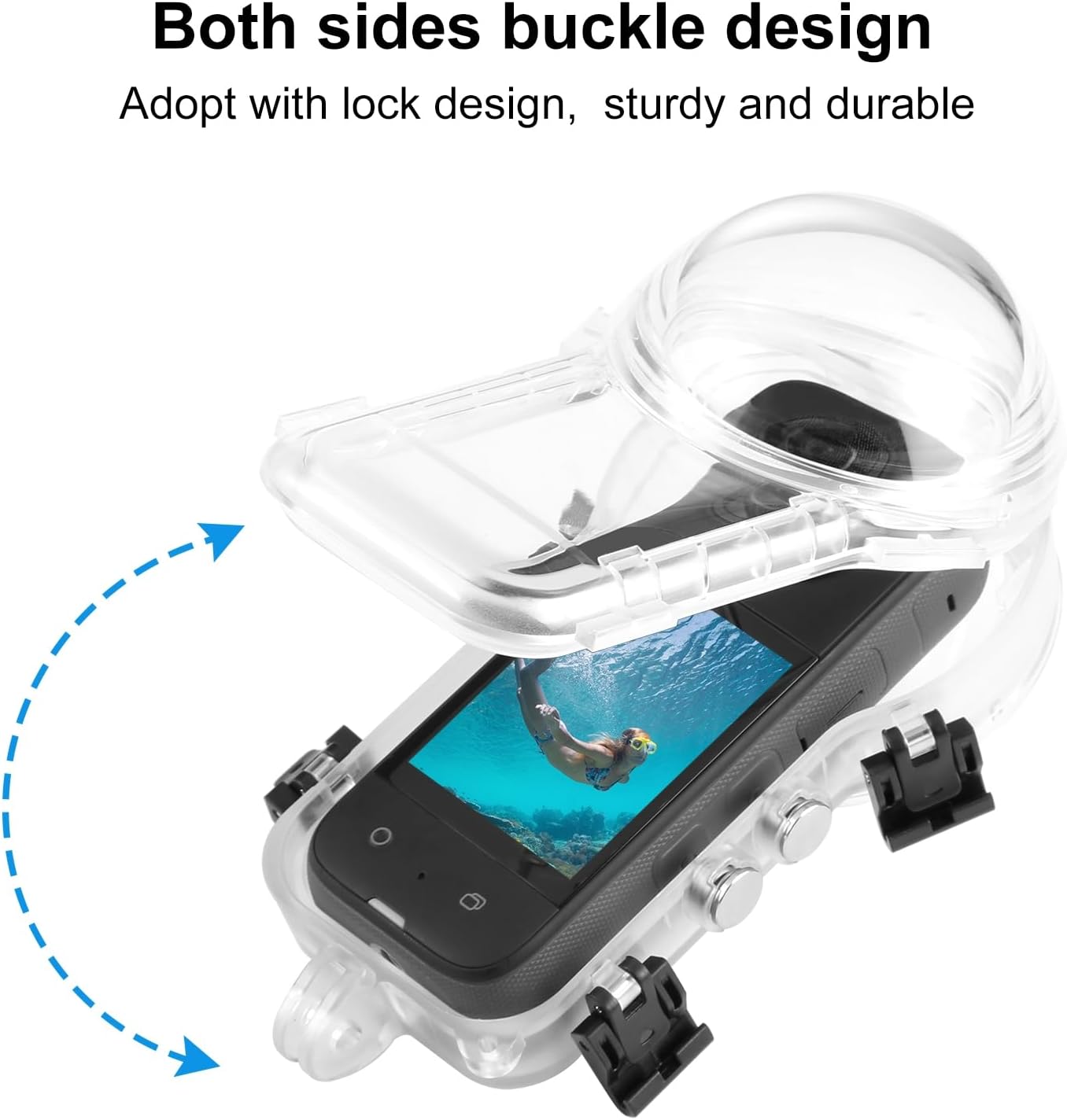 Invisible Dive Case for Insta360 X4, FotStdio Insta 360 X4 Waterproof Case 50m/164ft Underwater Diving Housing Cover Protective Sealed Shell Photography Housings Action Camera Accessories