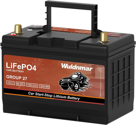 G27 80AH Lithium Car Battery for Start-Stop - 12V, No Acid, Quick Recharge, Long-Lasting Performance