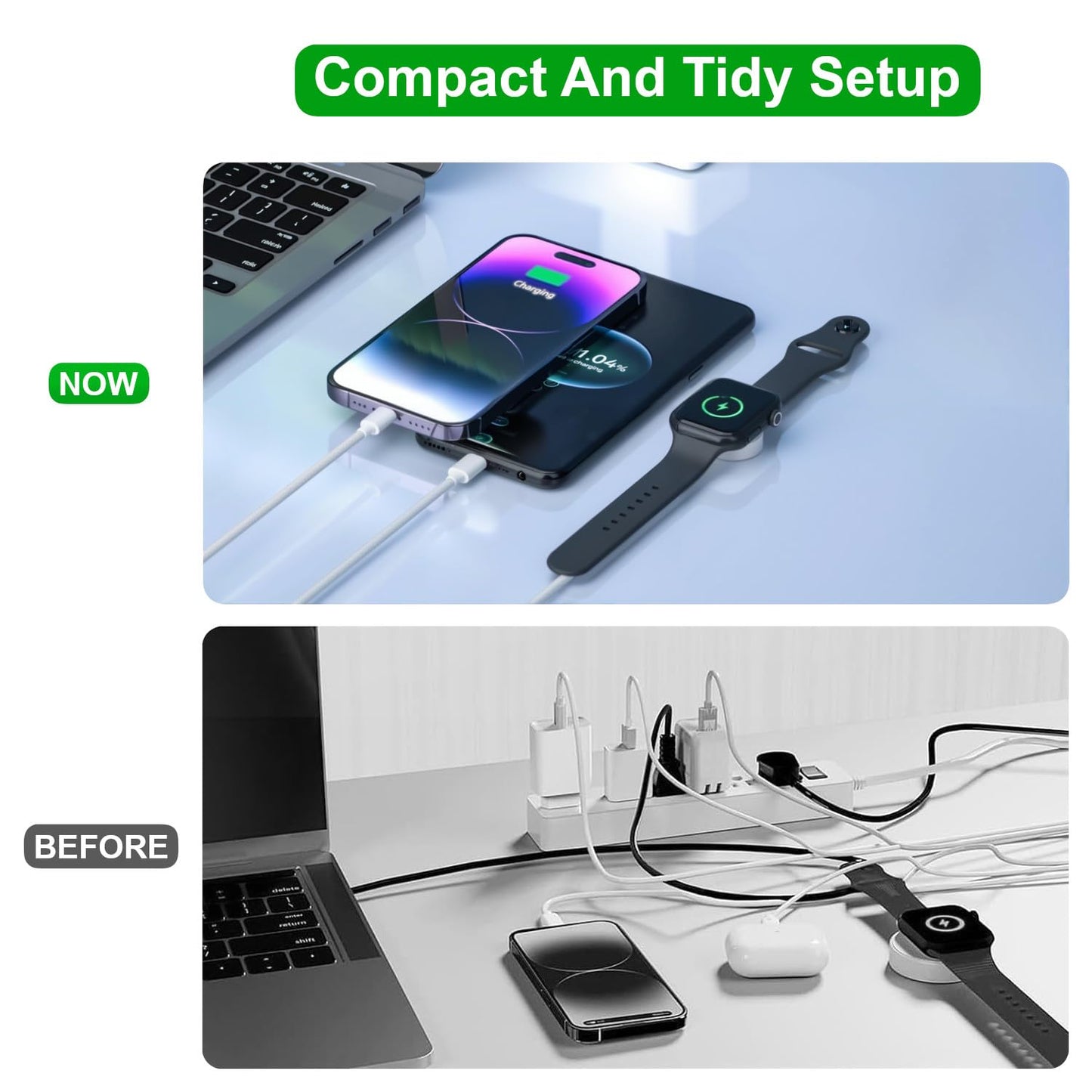 Upgraded 3 in 2 USB C Cable for Apple Watch Charger (4FT/1.2M) Travel USBC Multi Fast Charging Cord Compatible with iWatch Ultra 2/SE 2/10/9/8/7-1, iPhone 16 Pro Max Plus/15/14/13/12/11, iPad, AirPods