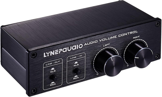 Volume Controller, Audio Volume Control Box, Passive Audio Volume Controller with Fully-Balanced & Single-Ended Mode XLR & RCA Interface for Home Stereo System Pre-Amplifier Speaker