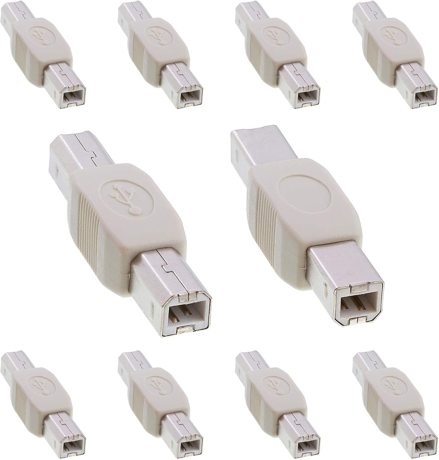 Cmple - [10 Pack USB B to B Adapter USB 2.0 Male to Male Coupler Plug to Plug Connector Converter for Printer Scanner HDD External Hard Drive