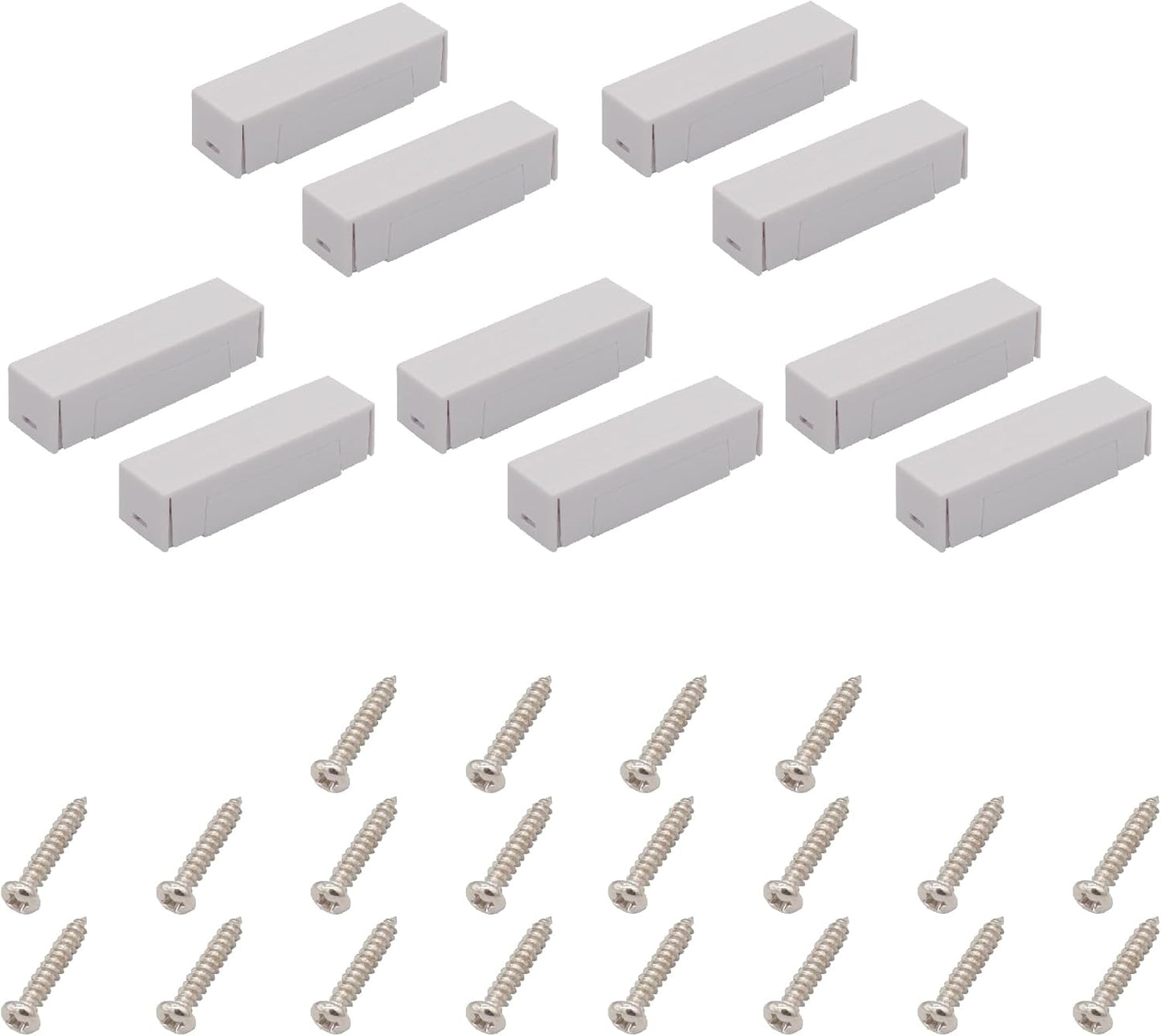 5Pcs Magnetic Reed Switch Wired Surface Mount Normally Closed NC Contact Sensor Alarm Magnetic Door Switch with 2 Wires, ABS White, MC-44b