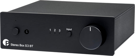 Pro-Ject Stereo Box S3 BT Ultra Compact Integrated Amplifier with Bluetooth and Motor Potentiometer (Black)