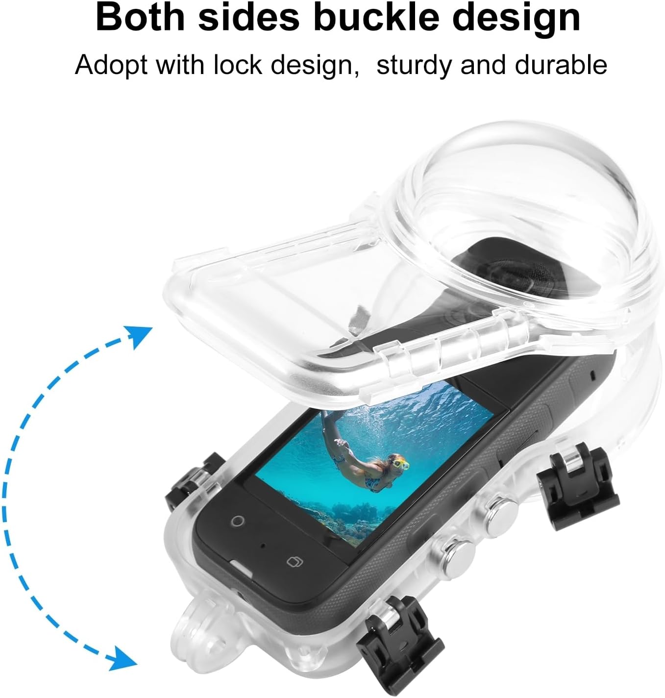 PULUZ 50m/164ft Invisible Dive Case for Insta360 X3 Underwater Waterproof Housing Cover Protective PC Sealed Shell Photography Housings with Bracket Camera Insta 360 X3 Accessories