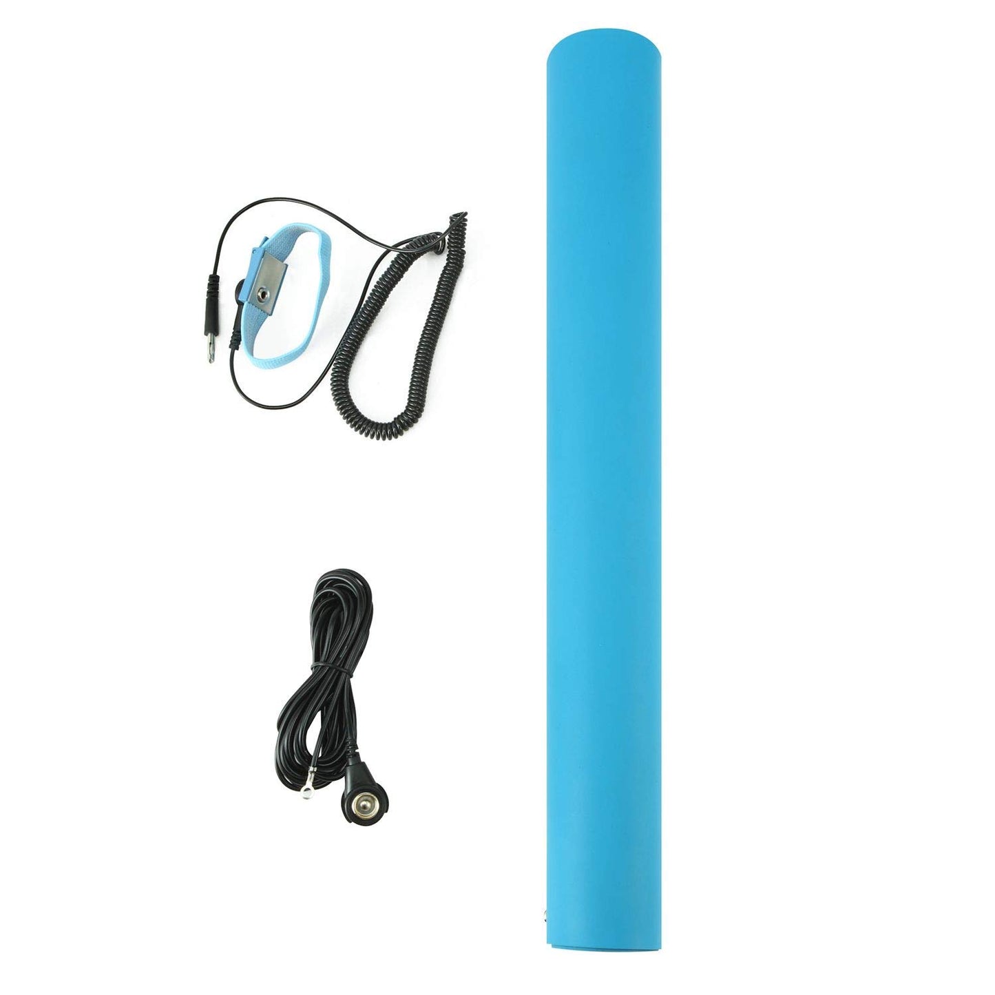 MWRF Source ESD Mat Kit with Wrist Strap and Grounding Cord (0.12" Thickness) (18 Inches x 47 Inches, Blue)