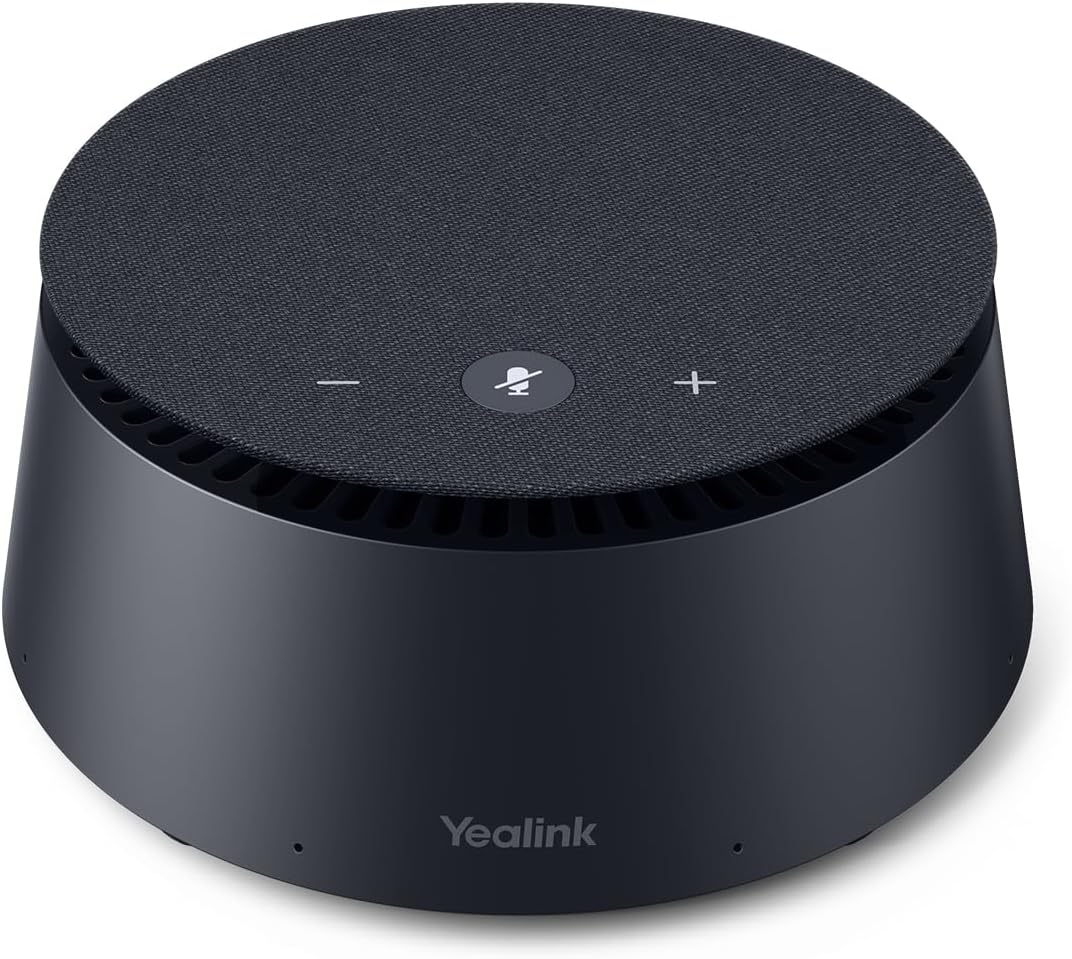 Yealink CPE40 Conference Speaker, Expansion Microphone for CP50, Ai Noise Cancellation, 8 360° Omni Mics Array, 19.6ft Pickup, Daisy Chain up to 7 Speakerphones for Zoom, Teams, Large Meeting Room