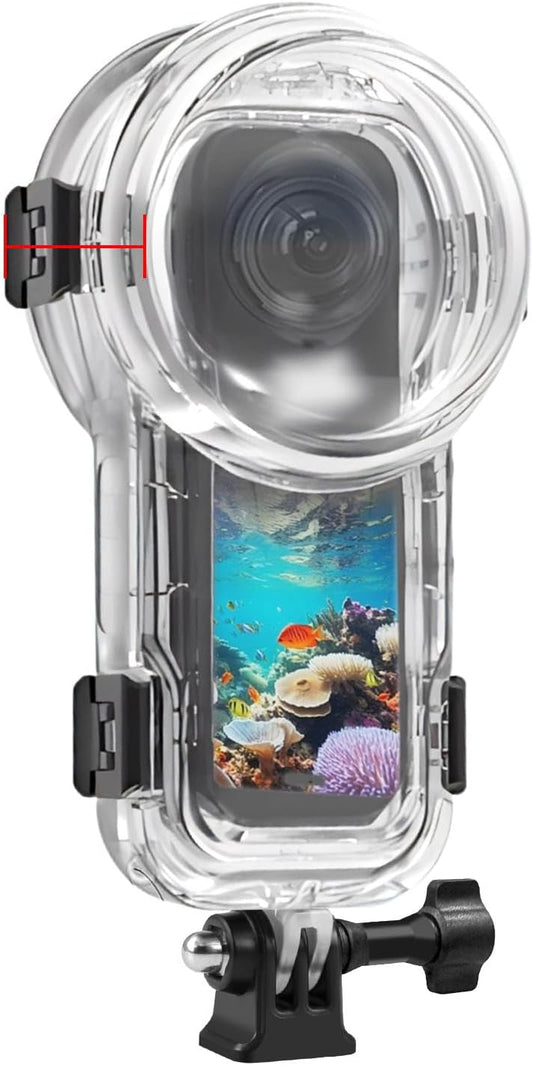 Invisible Dive Case for Insta360 X5, FotStdio Insta 360 X5 Waterproof Case 60m/196ft Underwater Diving Housing Cover Protective Sealed Shell Photography Housings Action Camera Accessories