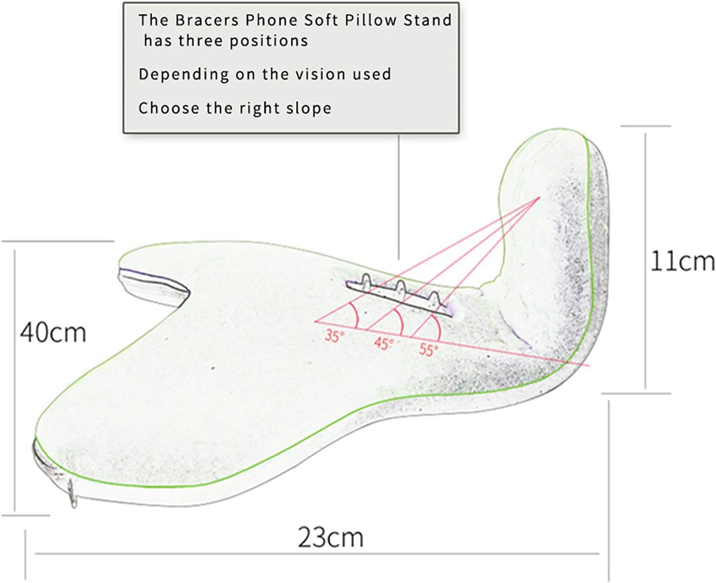 Phone Wrist Support/Soft Pillow Stand/2021 New Multi-Angle Tablet Stand/Phone Holder/Pillow Lap Pad Stand,for Ipad,Phones,Tablets, Ereaders,Books(Malachite-Green)