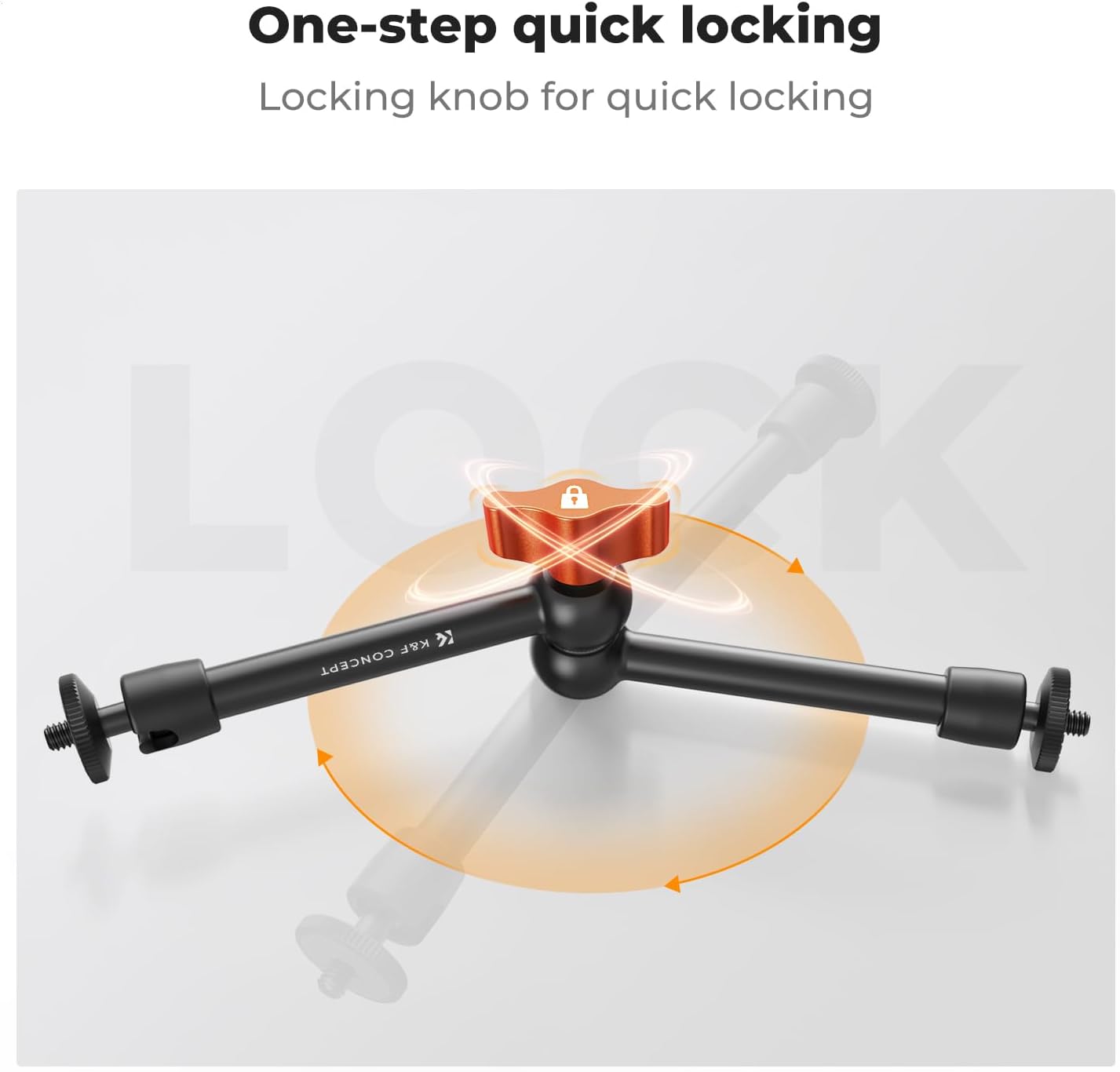 K&F CONCEPT 9.8" Magic Arm, 1/4" Screw Camera Mount Arm 360° Ball Heads for DSLRs, Monitor, Flash, LED Light, Microphone, Camera Cage, Action Camera