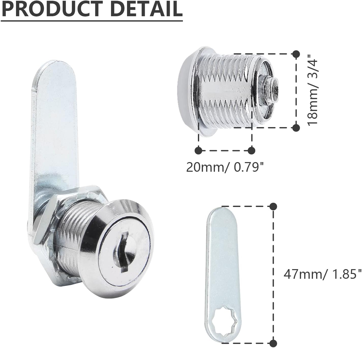 Uenhoy 6 Pack Cam Locks, Keyed Alike - 3/4" (20mm) Set for Drawers, Mailbox, Tool Box, RV, File Cabinet Locks with Keys