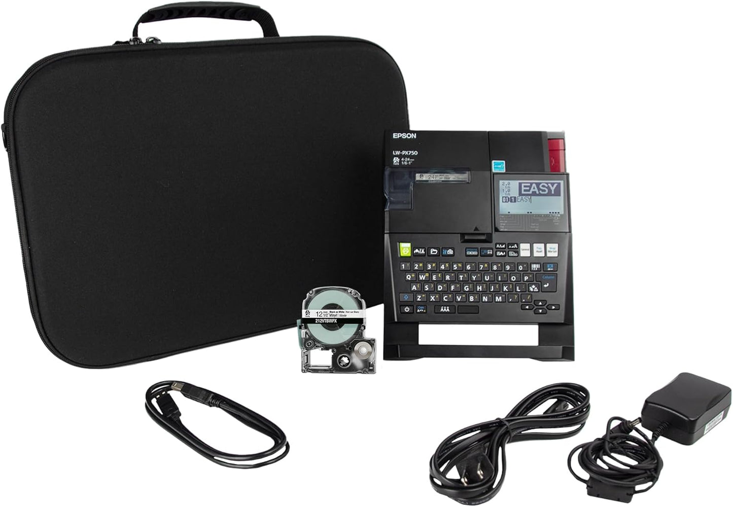 LABELWORKS Epson LW-PX750PCD Industrial Label Maker Kit - Complete Kit with Accessories, Compatible with Large Variety of Tape Types, Portable Handheld Label Printer