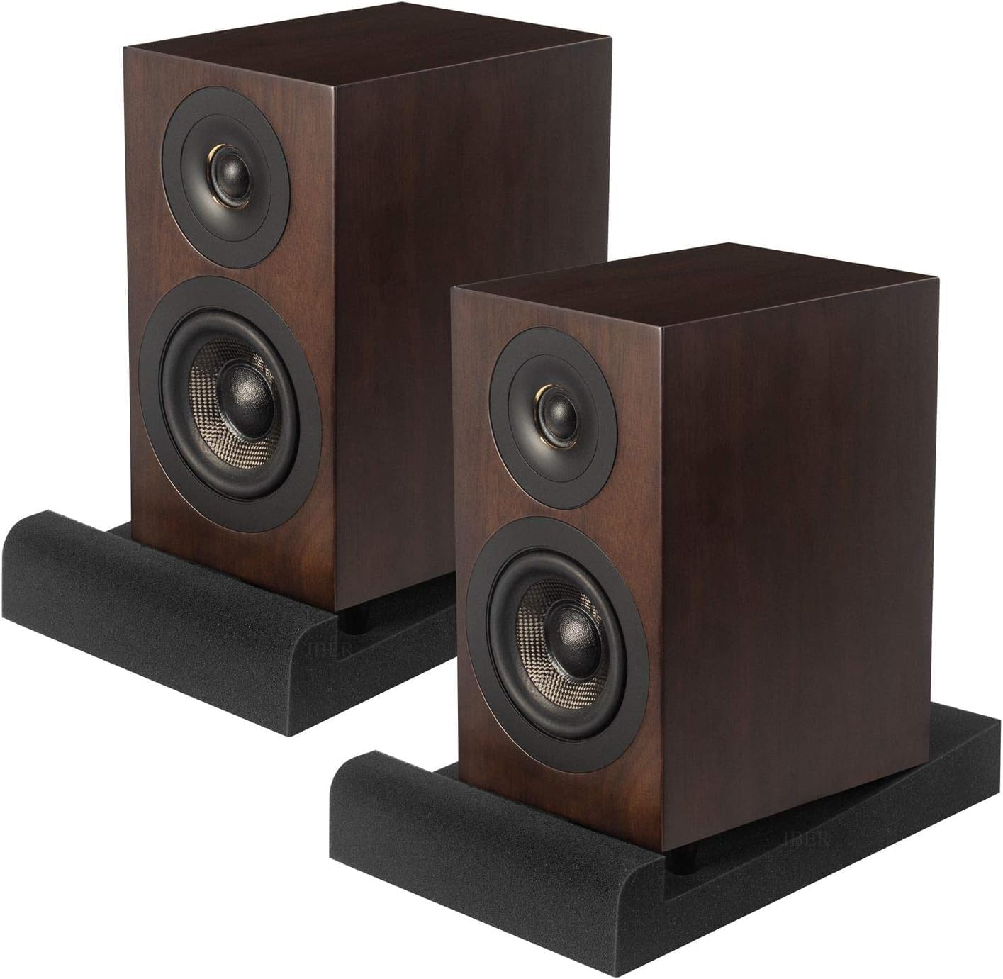 JBER 2 Pack Acoustic Isolation Pads, Studio Monitor Speaker Isolation Foam Pads, High Density Acoustic Foam Suitable for 6-8 Inch Speakers for Sound Improvement Prevent Vibrations (13 * 10.65 * 1.8")