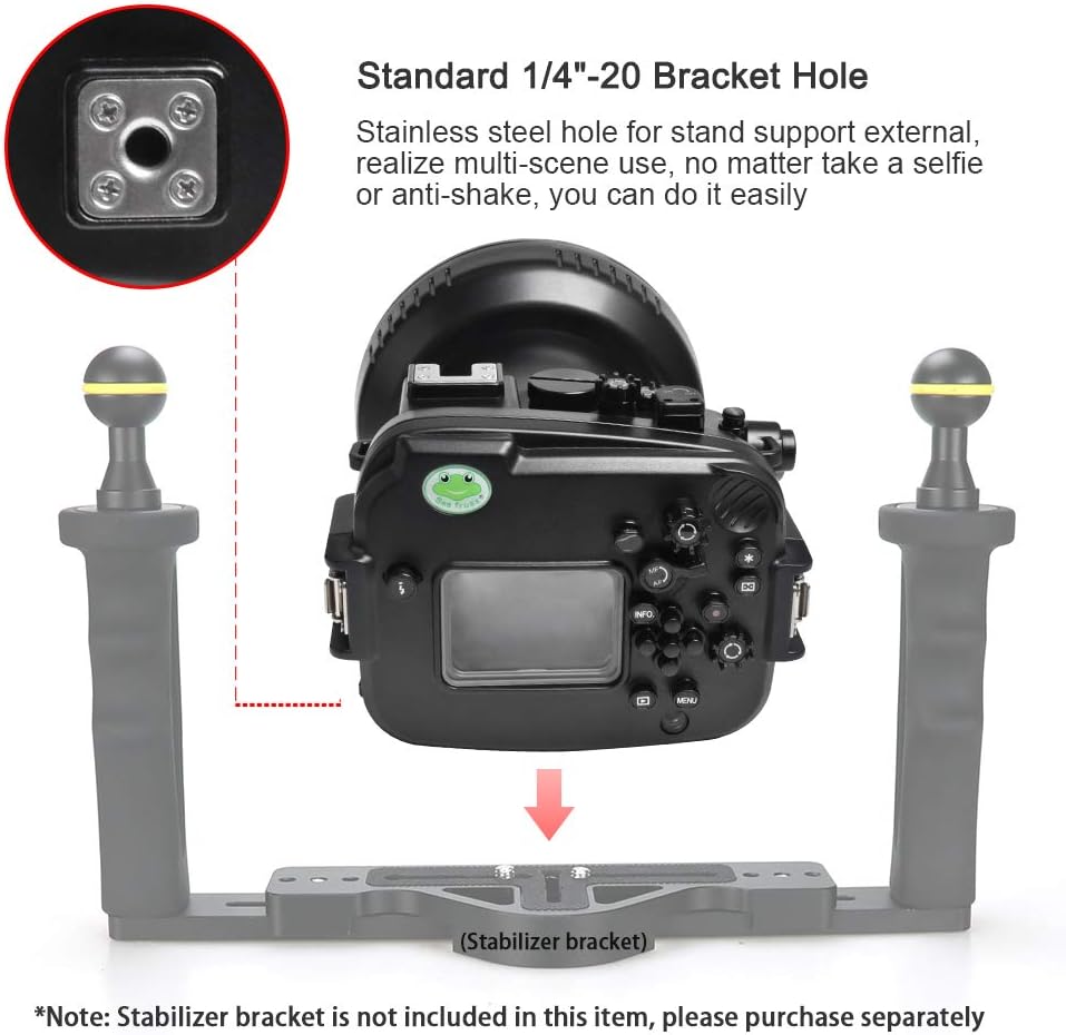 Sea frogs Underwater Camera Case Compatible with Canon EOS M6 Mark II 100MM IPX8 40m/130ft Maximum Diving Depth Waterproof Camera Housing for Diving, Surfing, Rowing, Skiing