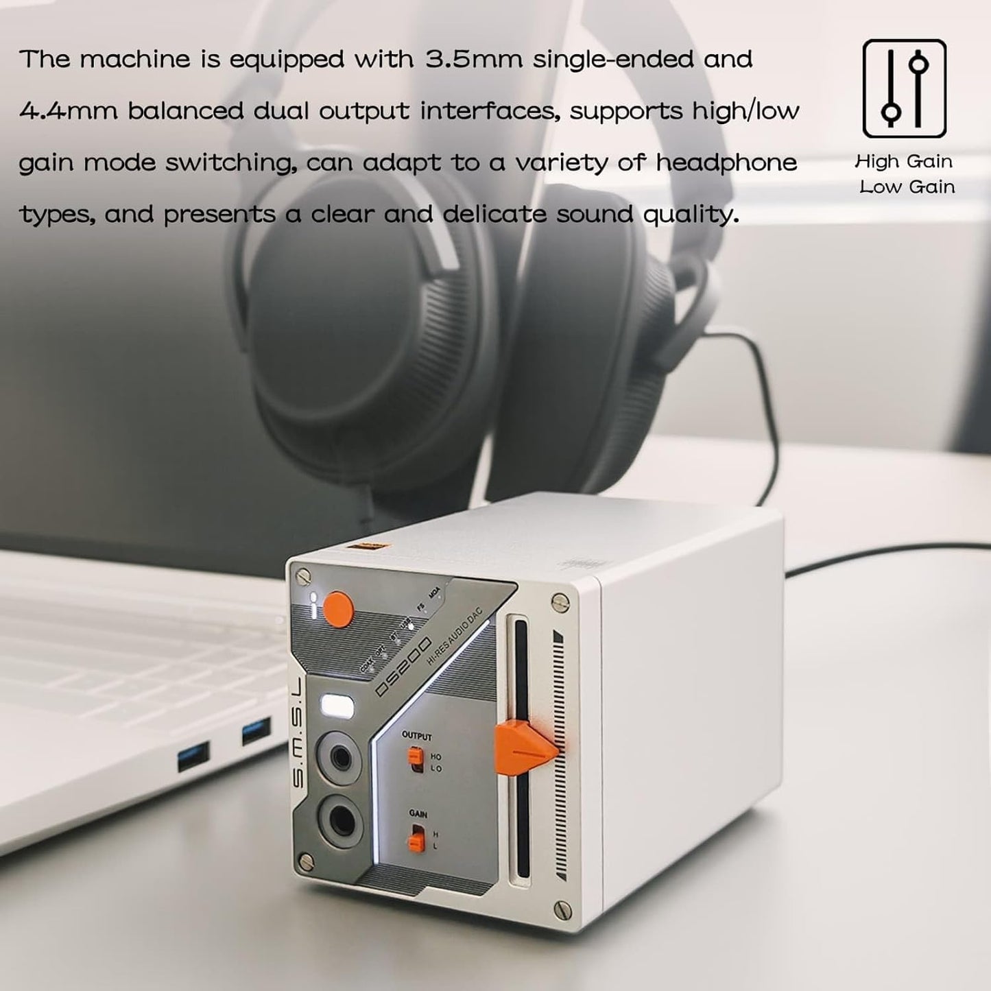 SMSL DS200 Headphone Amp DAC Bluetooth 5.1 Dual CS43131 Chip DAC Amp 3.5mm/4.4mm Balanced HP MQA/MQA-CD Full Decoder XMOS XU-316 32bit/768kHz DSD256 USB/Optical/Coaxial Input for PC Home Audio DAC