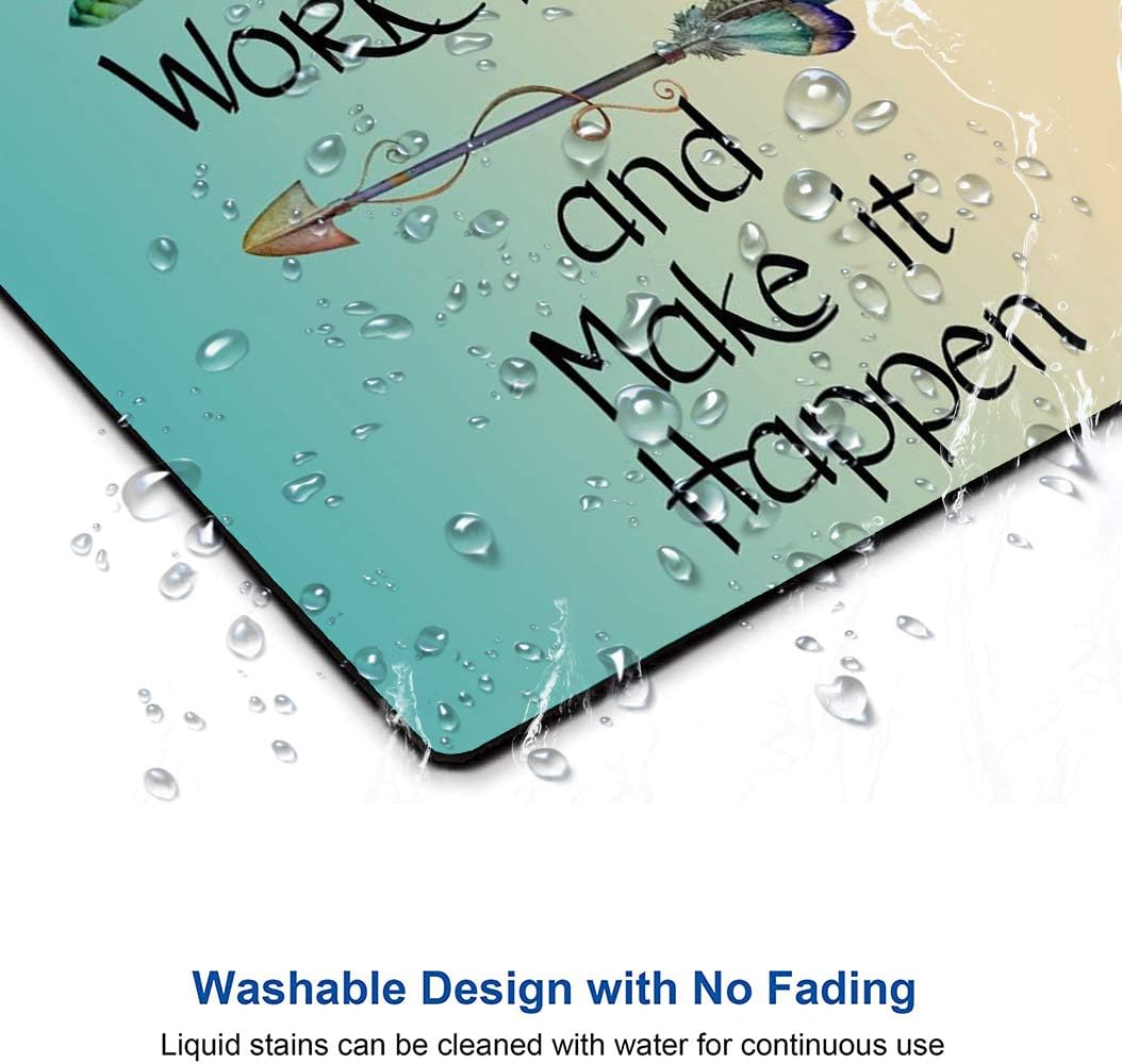 Gaming Mouse Pad,Stay Positive Work Hard and Make It Happen Mouse Pad Non-Slip Rubber Base Inspirational Mouse Pads for Computers Laptop Office, 9.5"x7.9"x0.12" Inch(240mm x 200mm x 3mm)