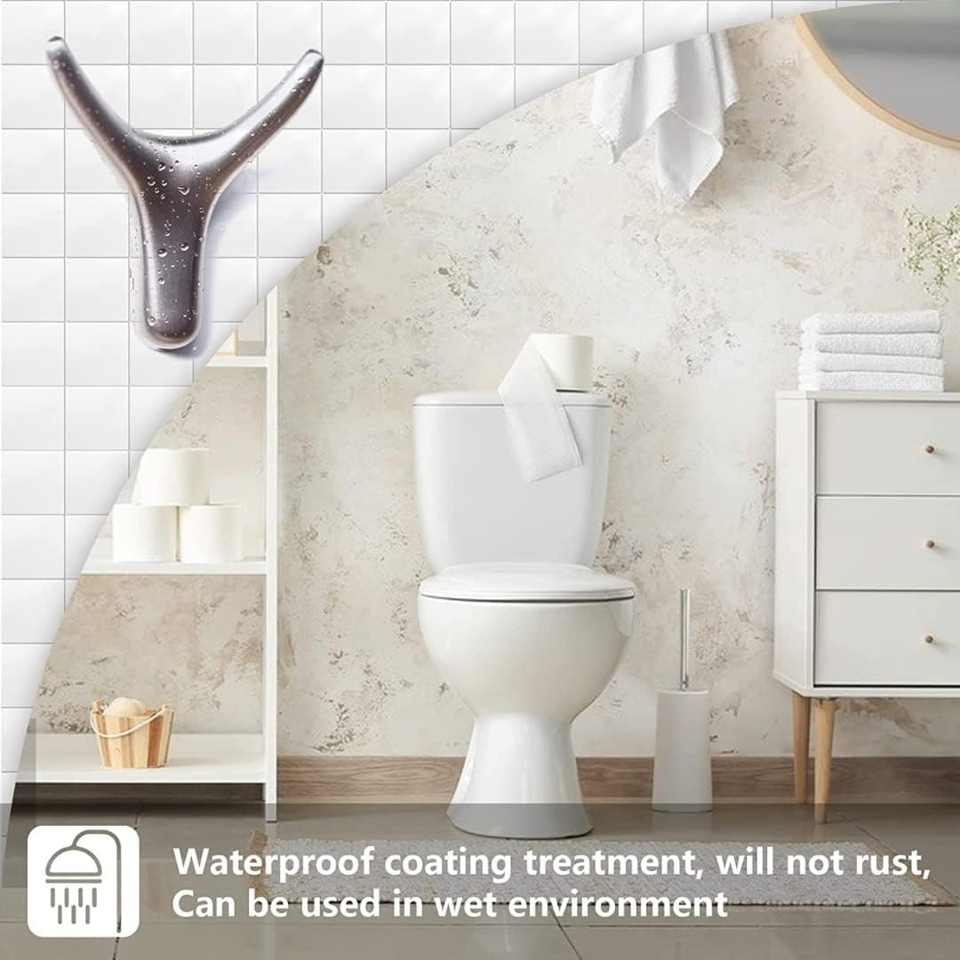 4 Packs Towel Hooks,Coat Hook Cow Head Wall Hooks, Metal Heavy Duty Wall Hooks for Hanging Coats, Hats, Bags, Kitchenware and Towels in Living Room, Kitchen, Bedroom and Bathroom (Silver)