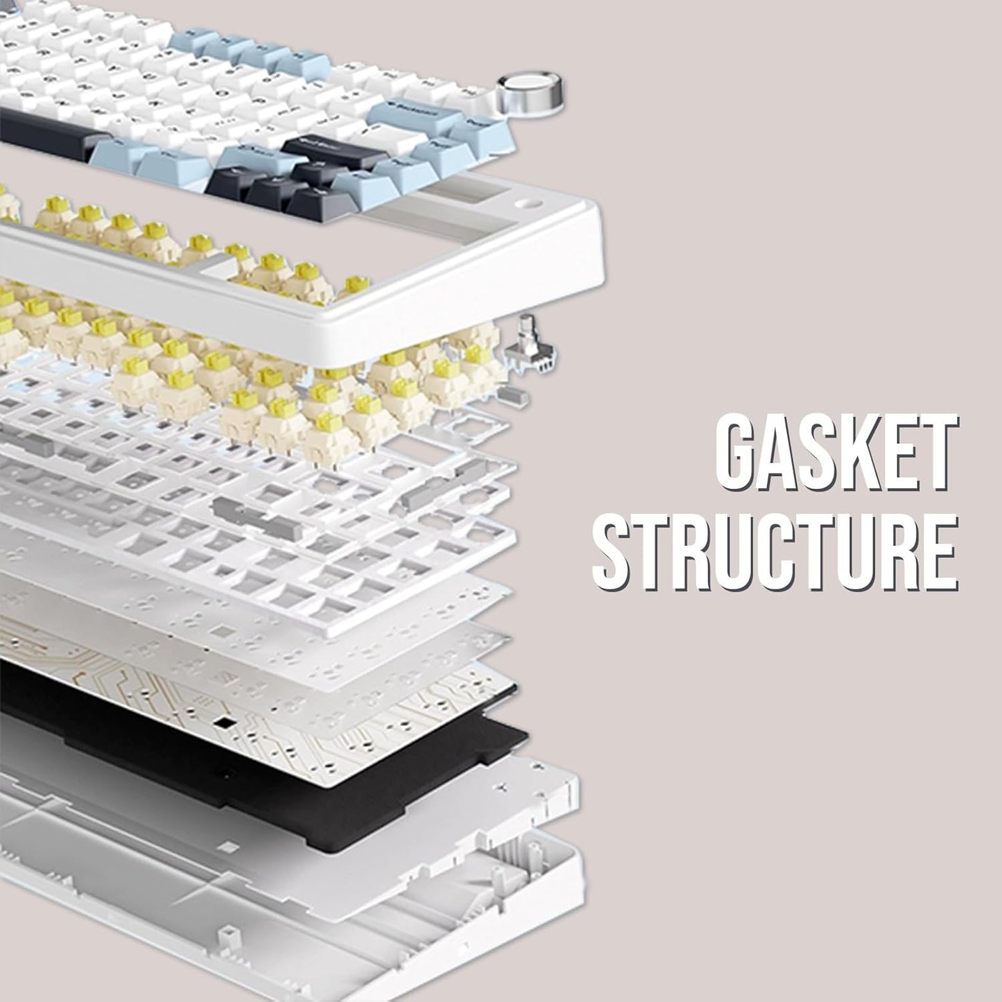 EPOMAKER x Aula F75 Gasket Mechanical Keyboard, 75% Wireless Hot Swappable Gaming Keyboard with Five-Layer Padding&Knob, Bluetooth/2.4GHz/USB-C, RGB (Black Gradient, LEOBOG Reaper Switch)